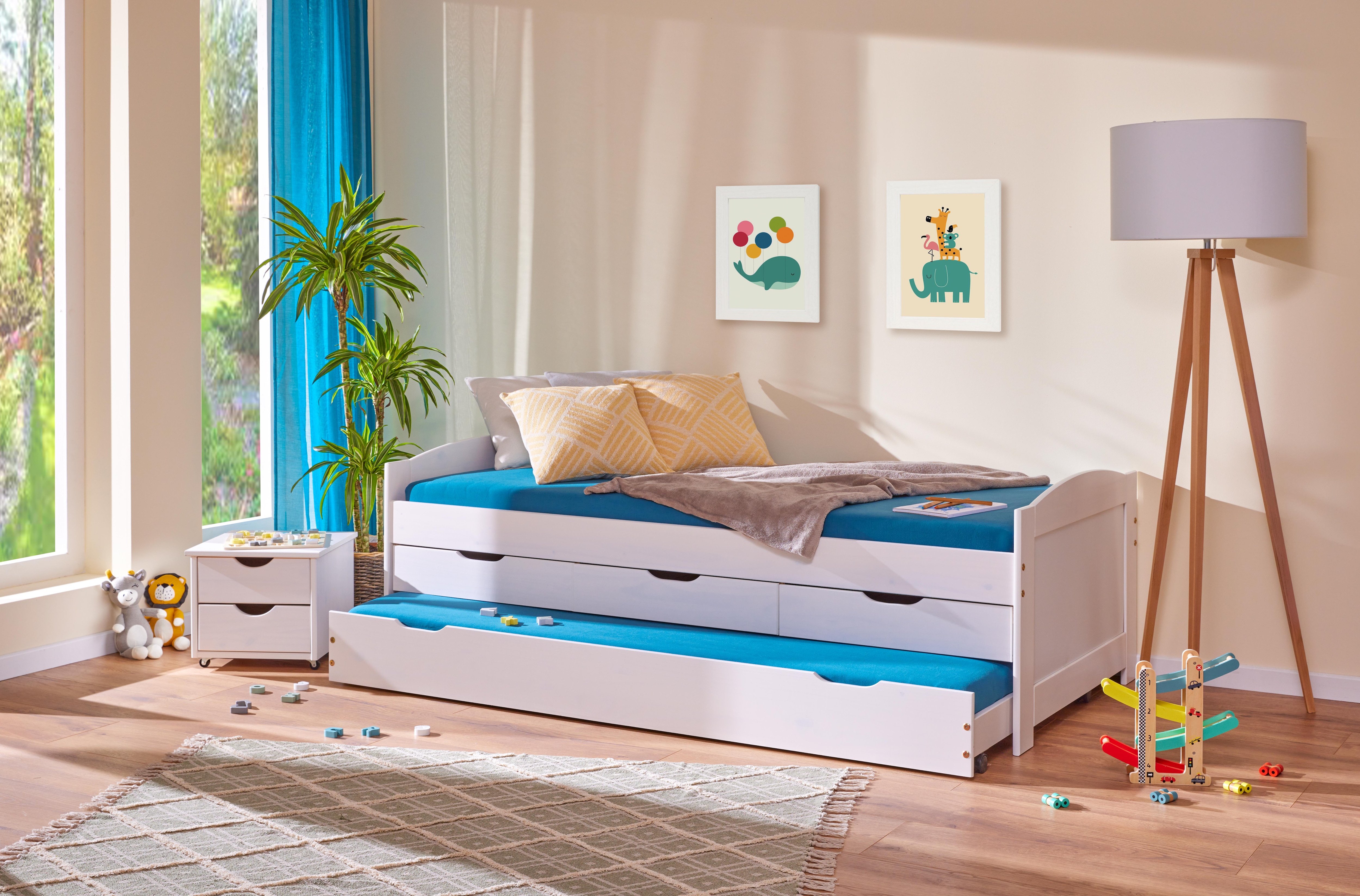 Funktionsbett "Aus eins mach zwei" 90x200 - Weiss 