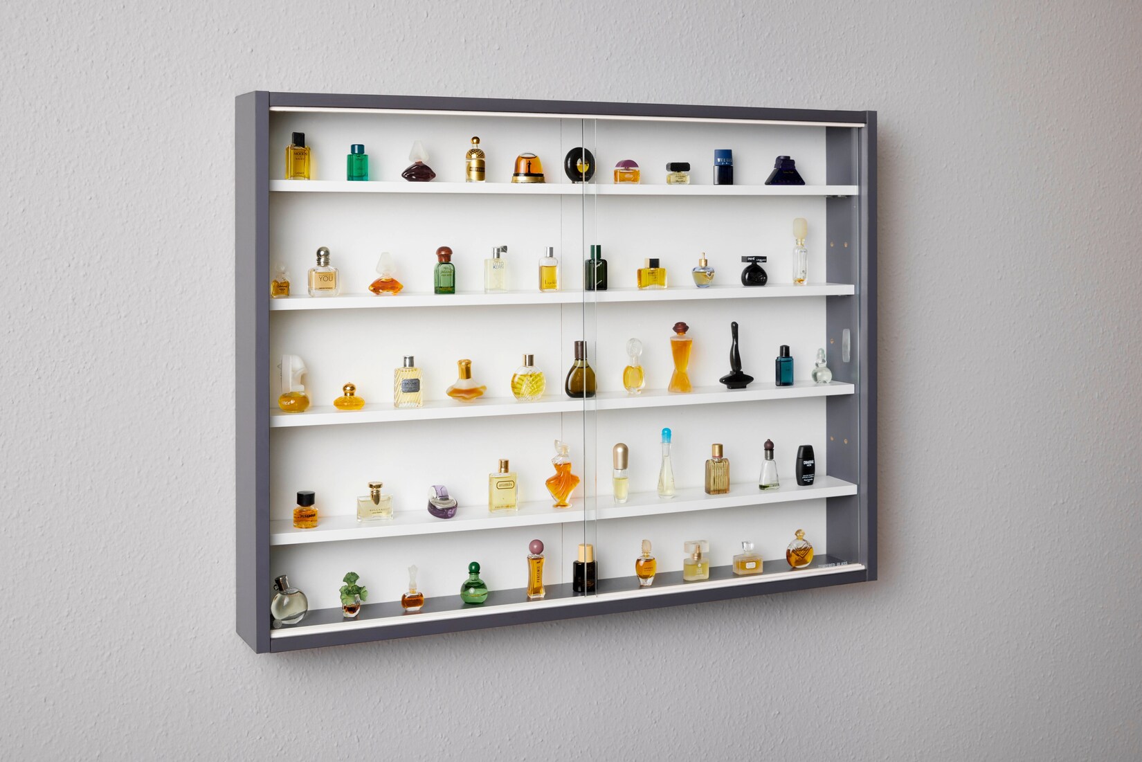 Vitrine Murale Collection "Sacuma" 83cm Gris & Blanc