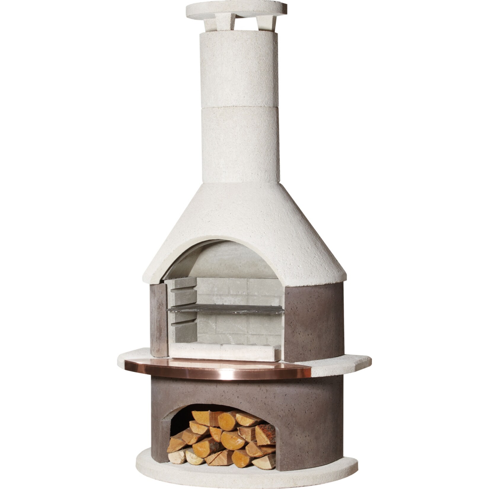 Buschbeck Rondo Gartengrillkamin wei&szlig;-braun 