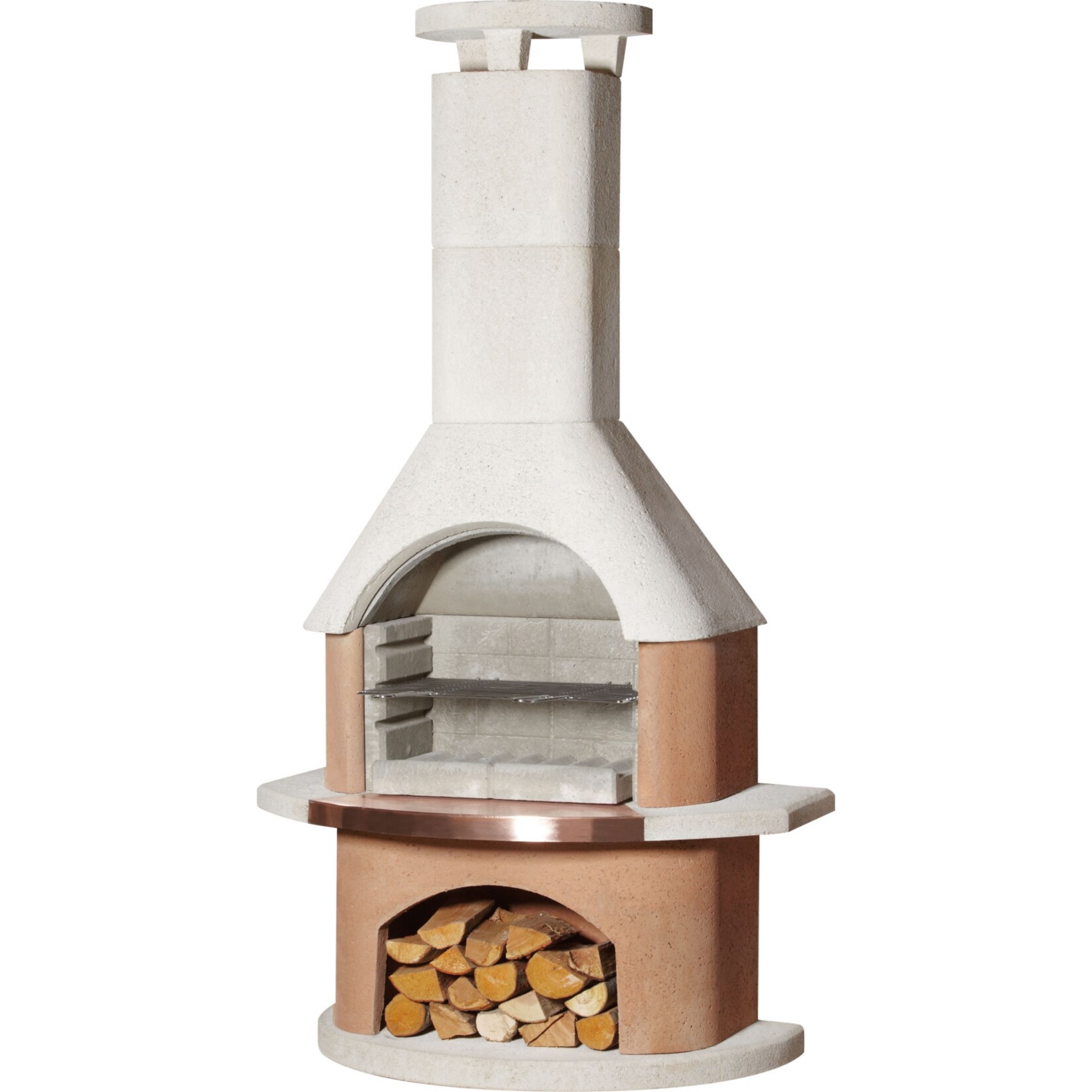 Buschbeck San Remo Gartengrillkamin wei&szlig;-terrakotta 