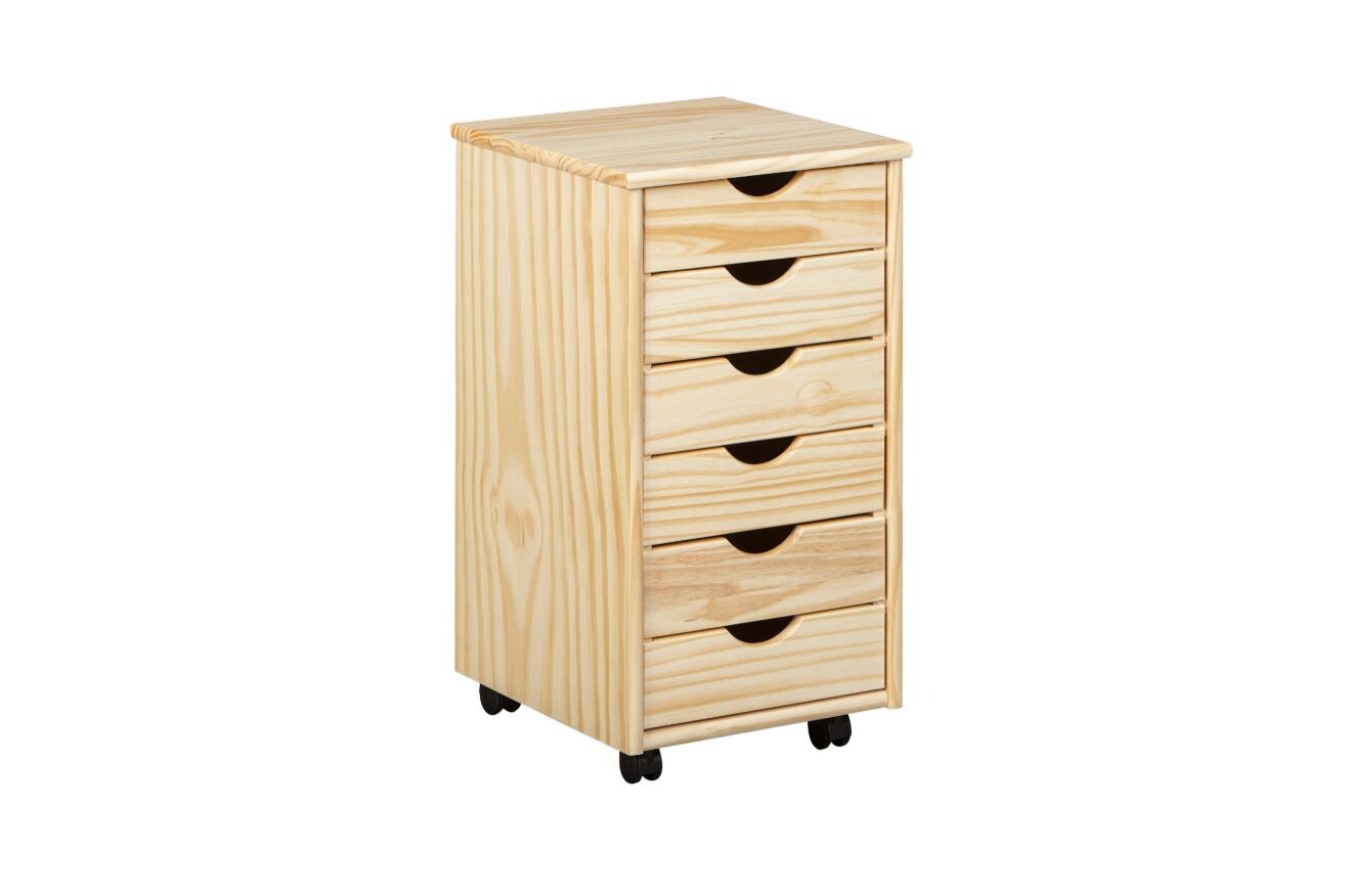 Inter Link Rollcontainer Simon 6 Schubladen - versch. Farben - farblos lackiert 