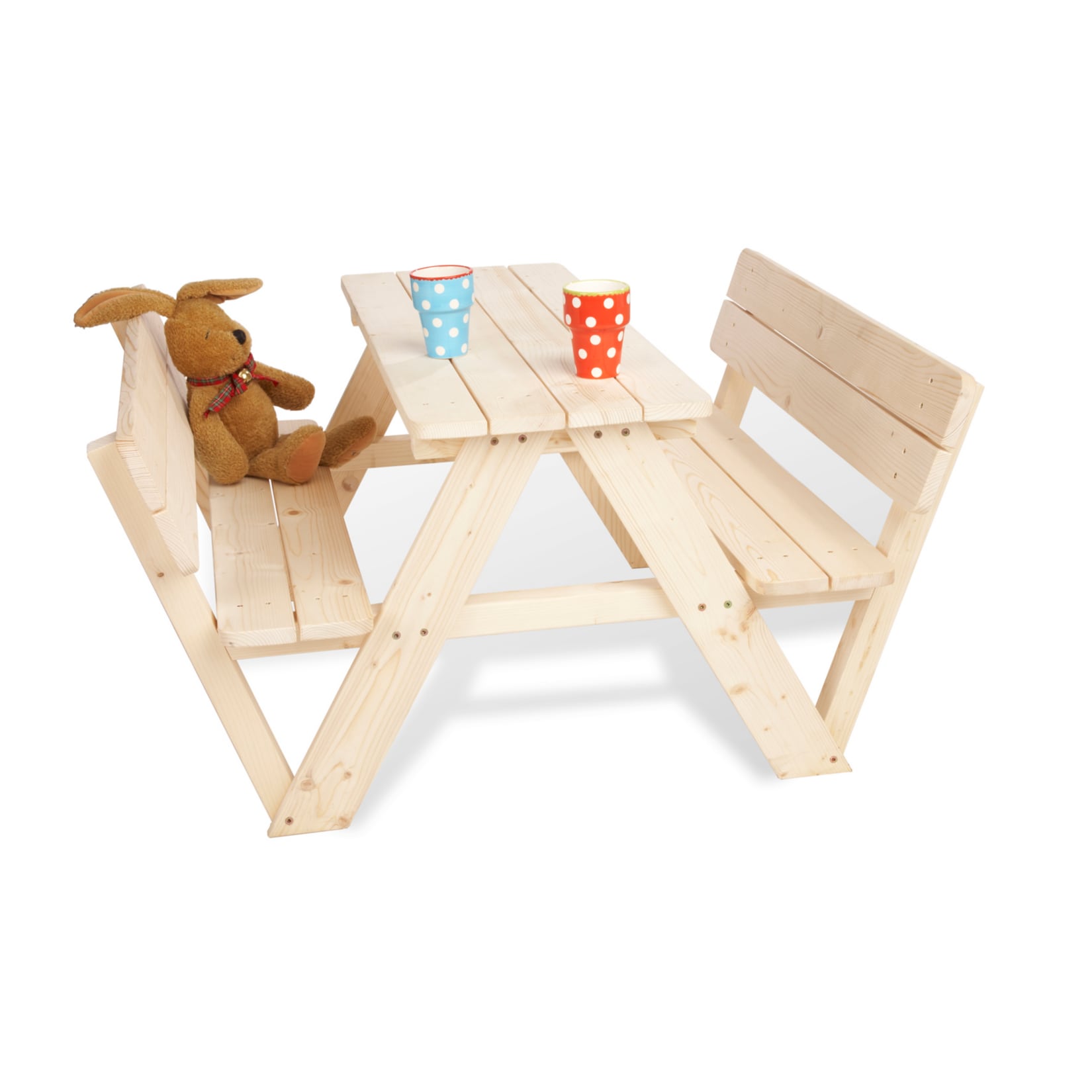 Pinolino Kindersitzgarnitur 'Nicki f&uuml;r 4 mit Lehne', natur 