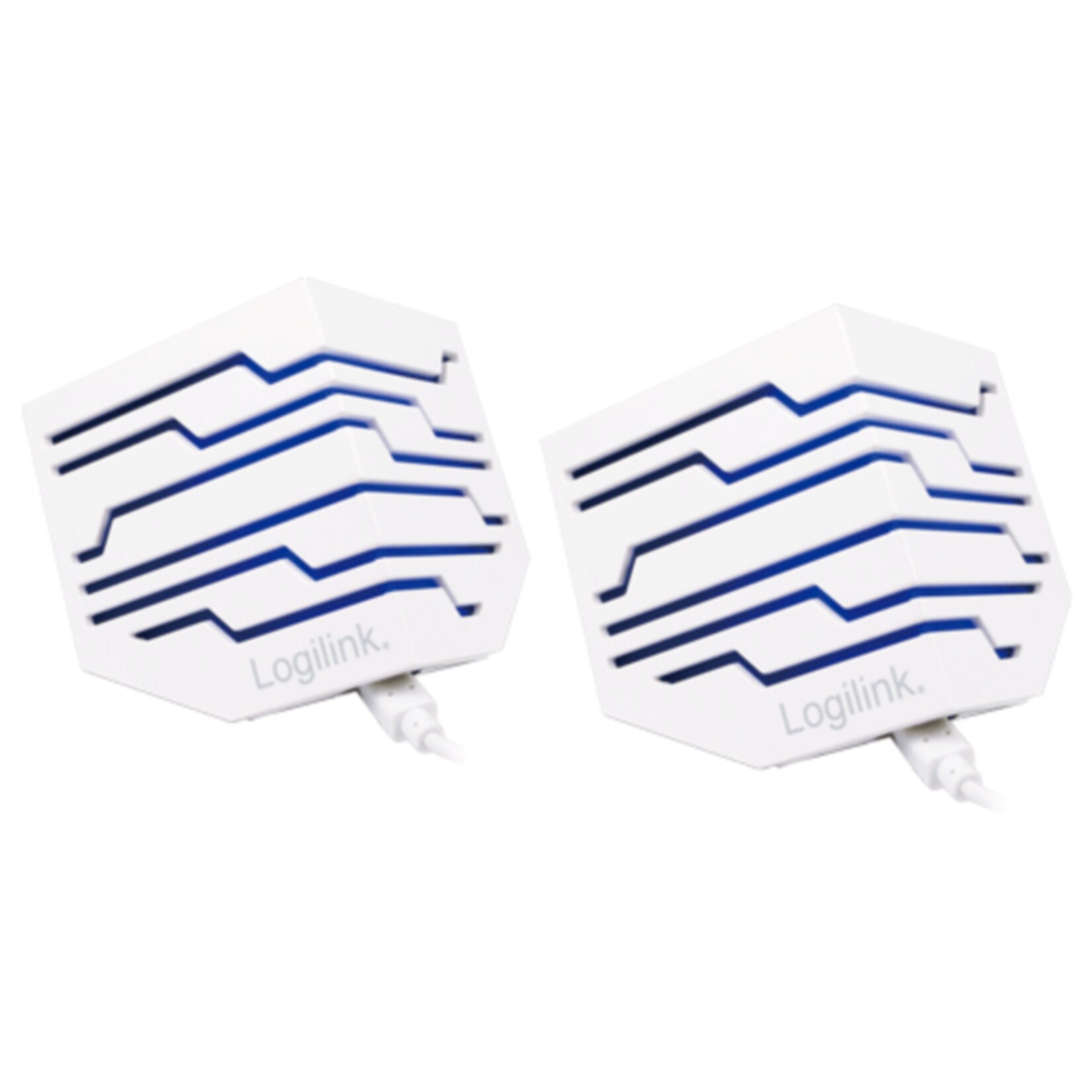 LogiLink SP0022 2.0 Stereo Aktivlautsprecher, Carisma, beleuchtet - wei&szlig; 