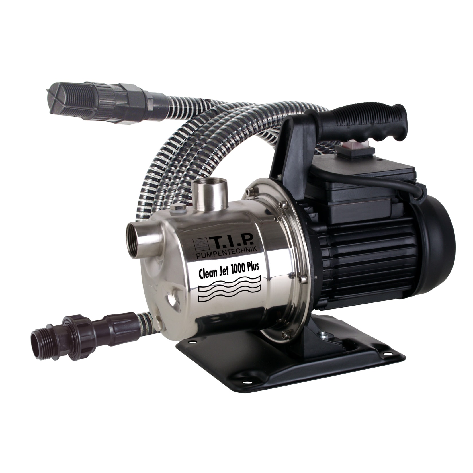 T.I.P. Clean-Jet 1000 Plus, Edelstahl-Gartenpumpe mit Kit 
