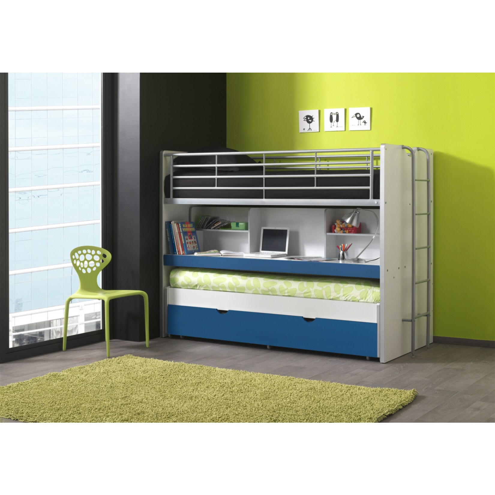 Vipack Hochbett Bonny BONHS80, blau 