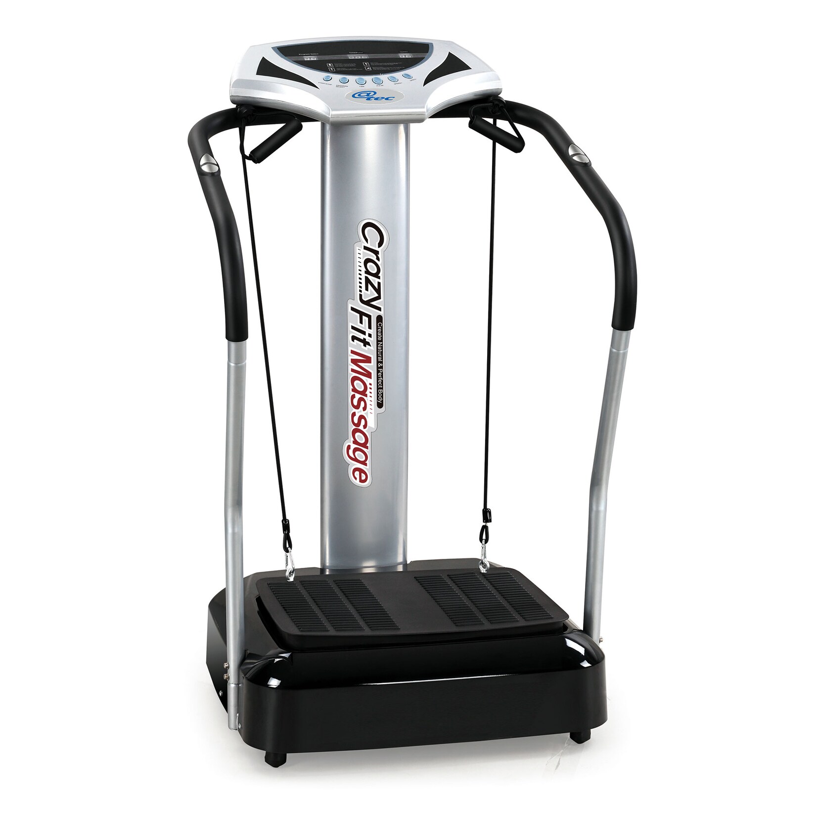 Crazy Fit Massage Fitness Vibrationsplatte inkl. Bänder Silber