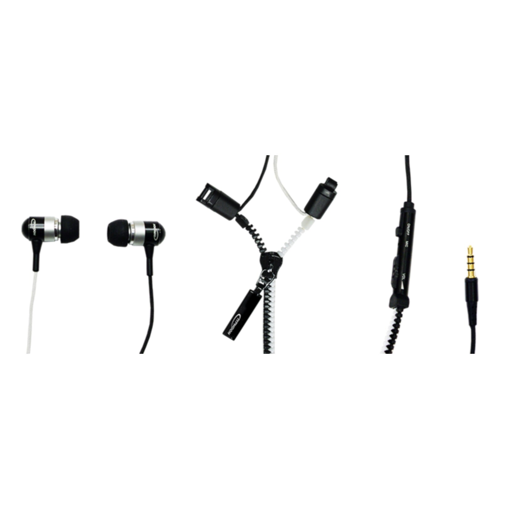 Typhoon TM009 UniqueZipper - Headset mit Freisprechfunktion - schwarz/wei&szlig; 