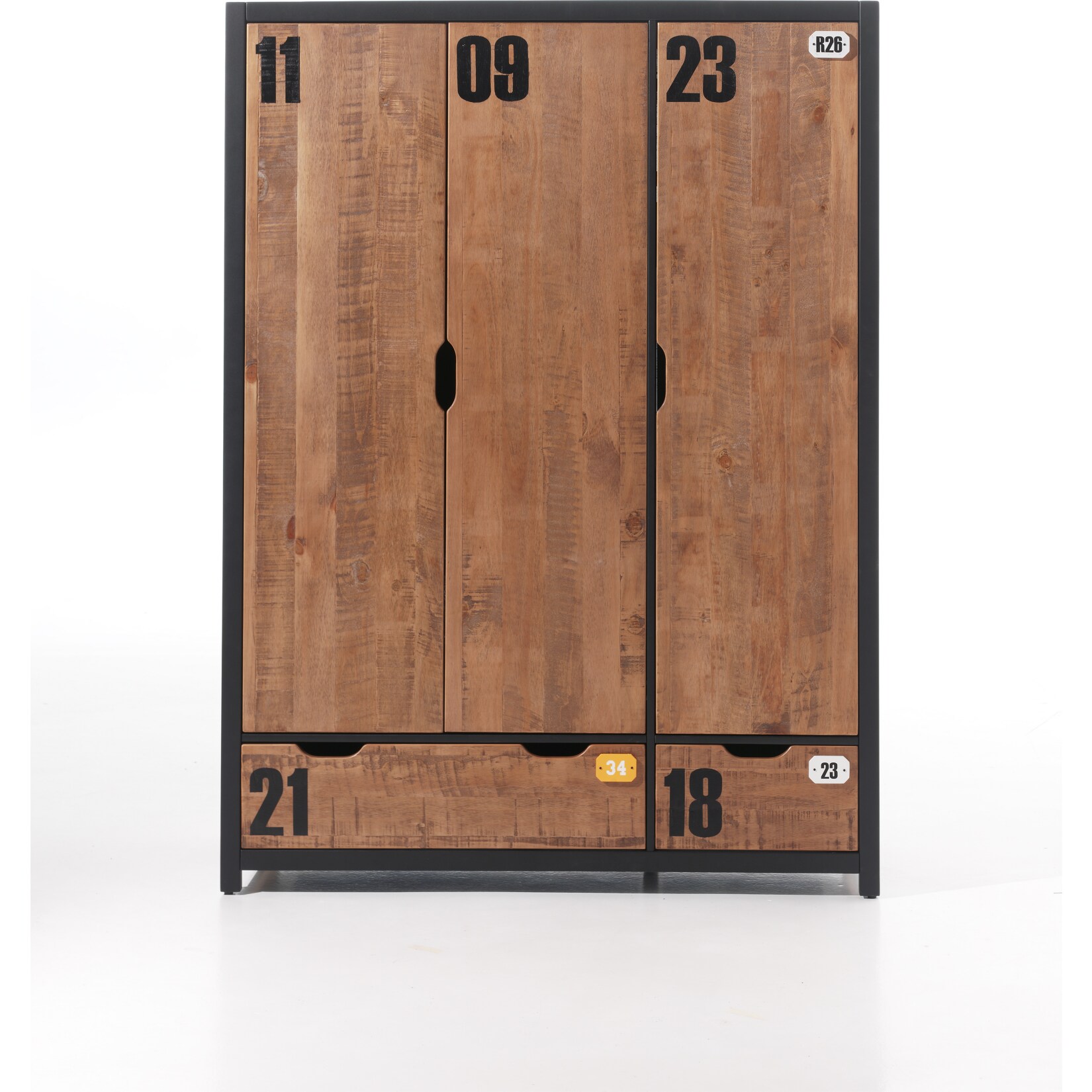 Vipack Kleiderschrank 3-trg. Alex Kiefer geb&uuml;rstet 