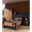 Vipack Set Alex best. aus Nachtkonsole, Einzelbett 90x200, Bettschublade, Kleiderschrank 3-trg. Kiefer gebürstet