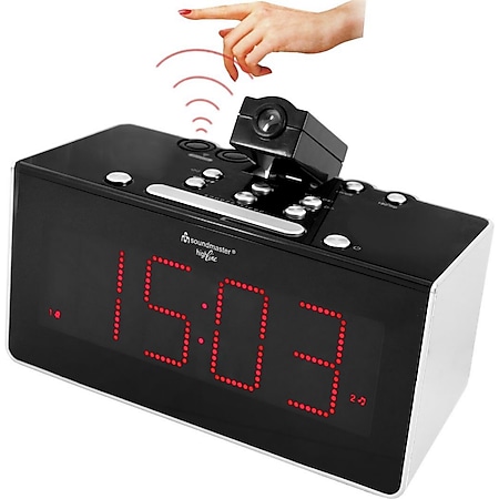 Soundmaster  FUR6005 Funkgesteuertes Uhrenradio mit Projektion & IR-Sensor 