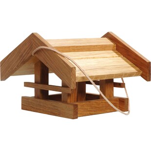 Solides Eiche-Vogelfutterhaus "Basis" mit Kordel 31x28x20 