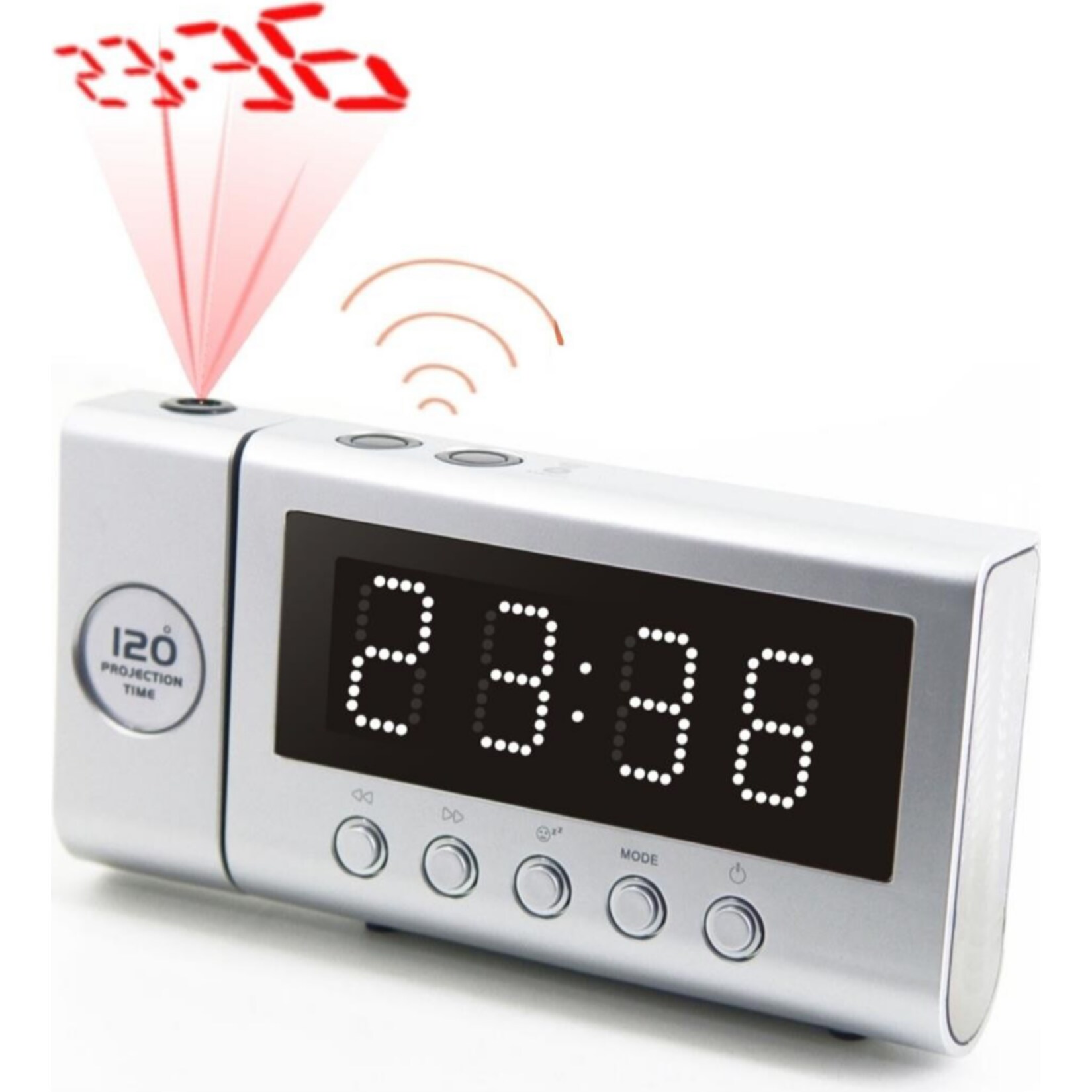 Soundmaster FUR6100SI PLL UKW Funkuhrenradio mit Projektion 