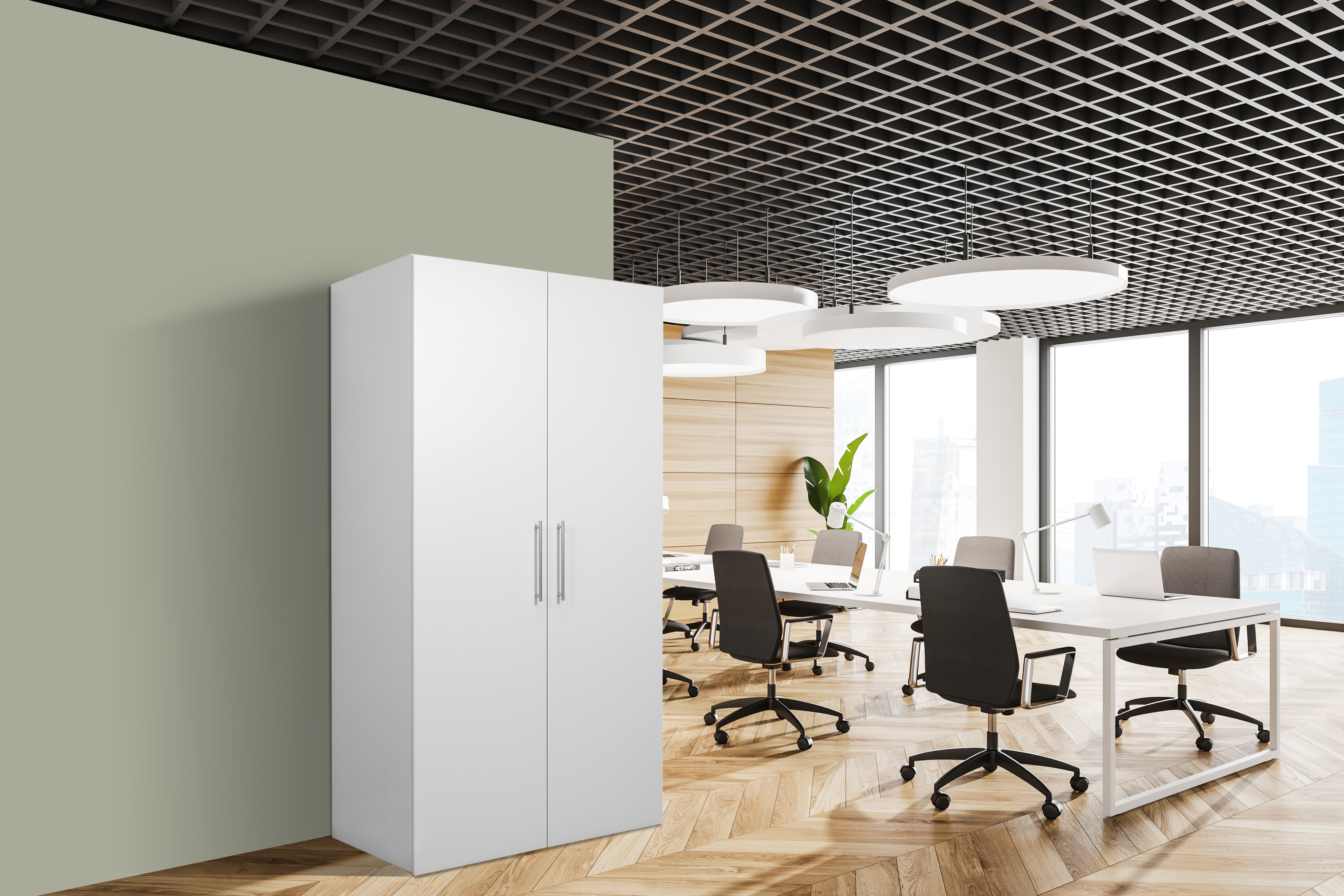 Respekta Schrankk&uuml;che SKWWS wei&szlig; - Pantryauflage mit Duokochfeld 