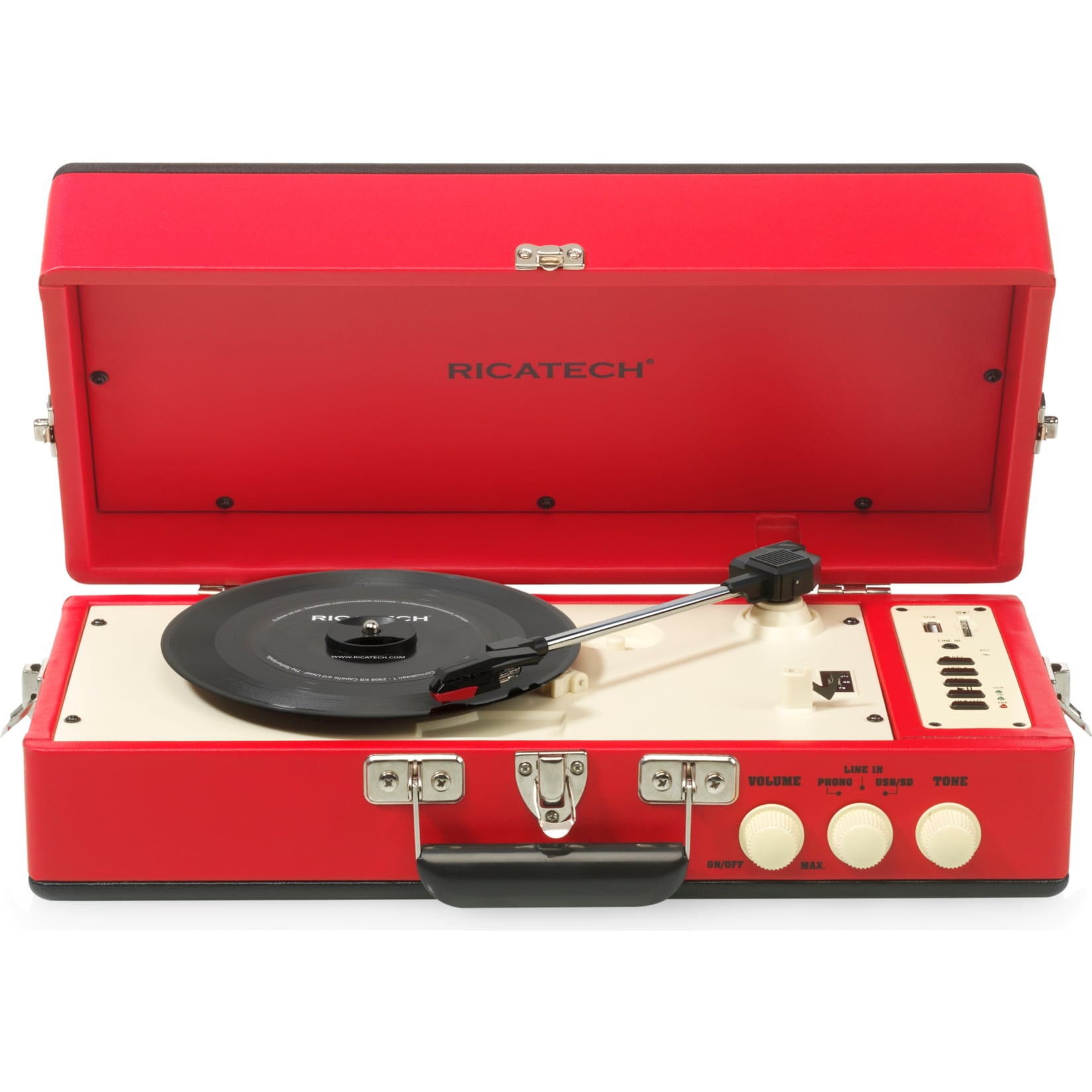 Ricatech RTT 98 Vintage Plattenspieler in rot 