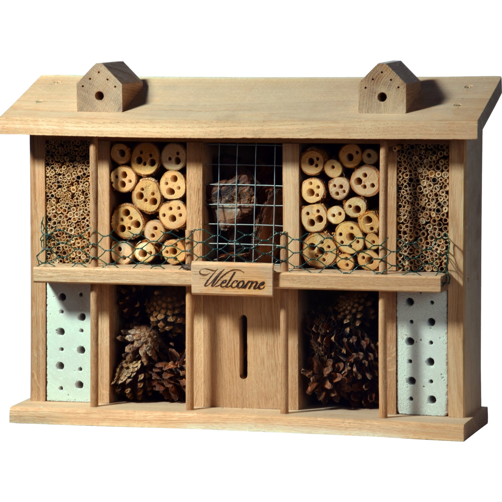 Luxus-Insektenhotels "Landsitz Superior" Eichenholz-Insektenhotel 