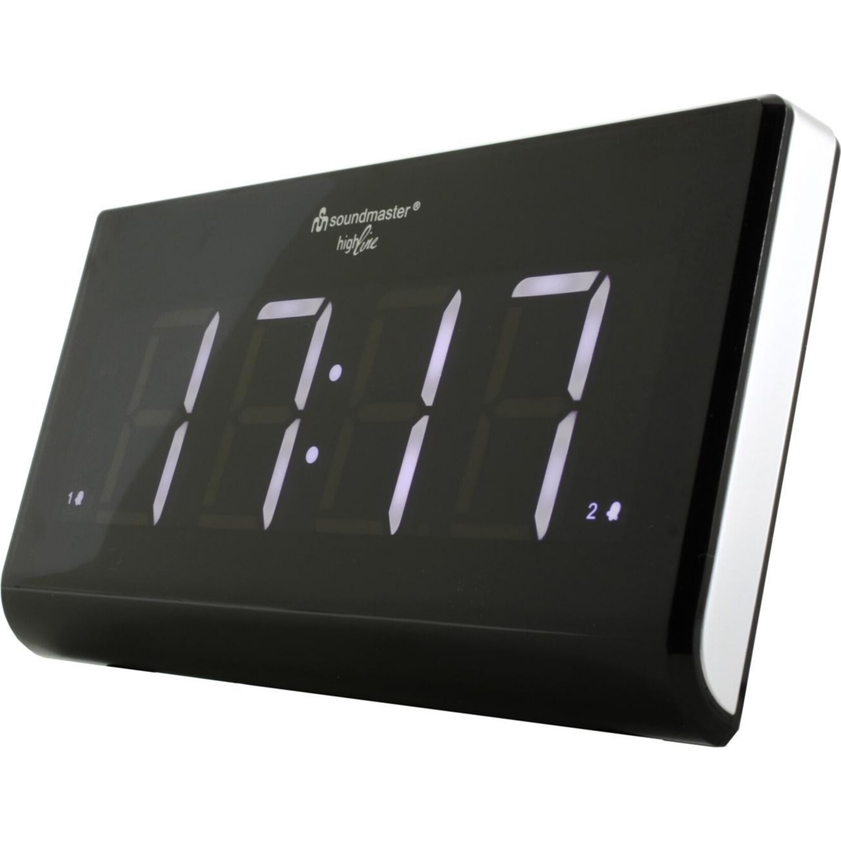 Soundmaster UR8400 Jumbo-LED-Alarm PLL-Uhrenradio mit 2 Weckzeiten und dimmbaren Display 