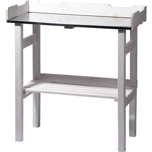 Dobar 29060e Pflanztisch aus imprägniertem Kiefernholz weiß, 78 x 38 x 84 cm 