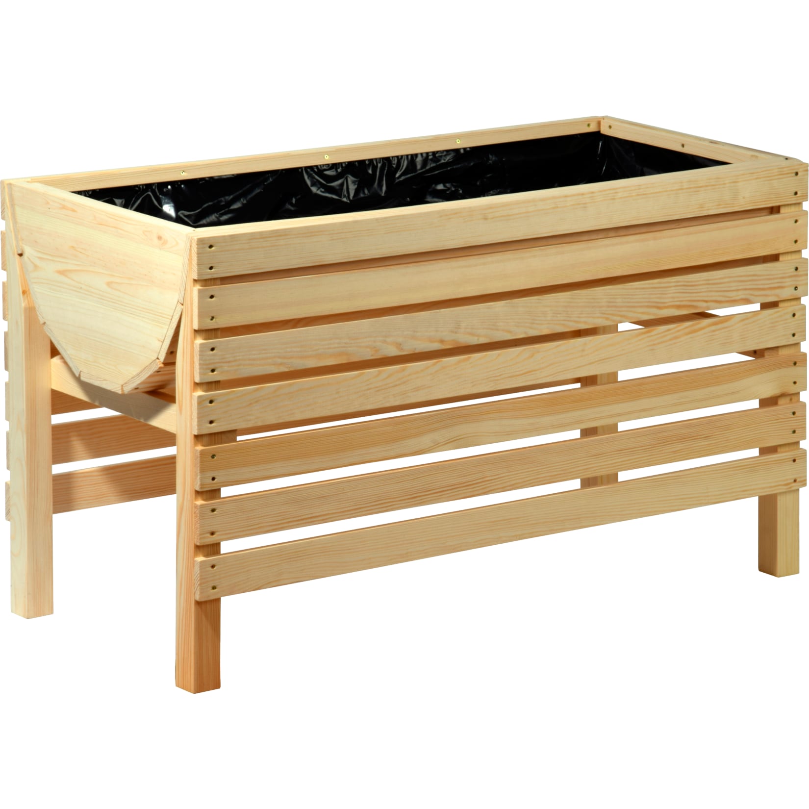 Dobar "Natur" Hochbeet inkl. Pflanzfolie, 100 x 45 x 60 cm 