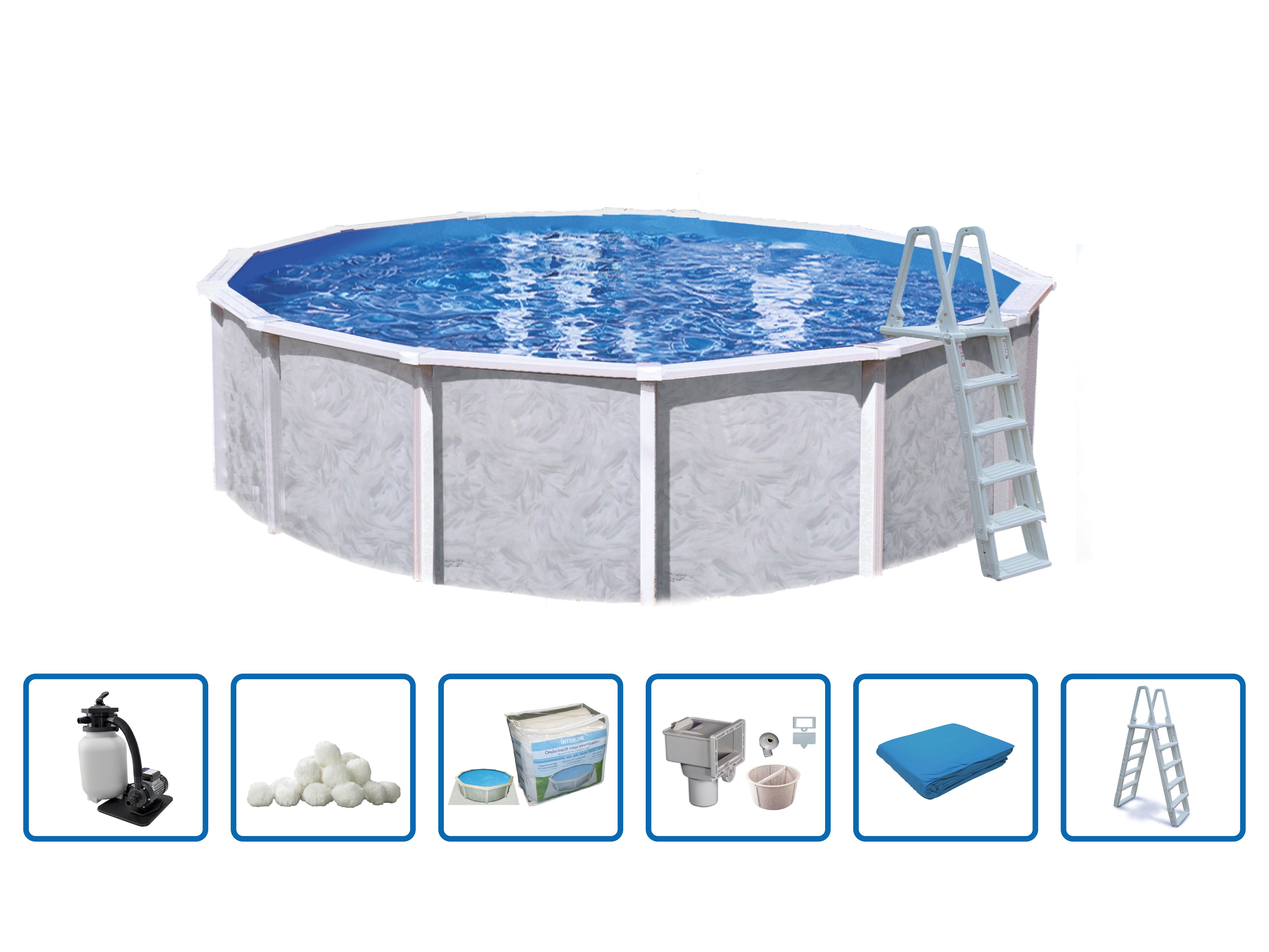 Interhiva Diana Aufstellbeckenset Rundform &Oslash; 360 x 132 cm 