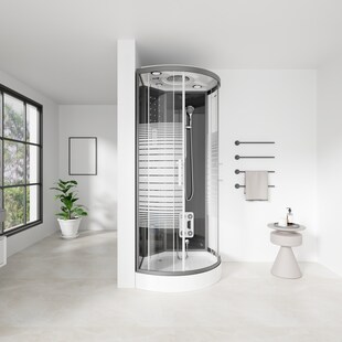 Home Deluxe Duschkabine mit Regendusche BLACK PEARL - 90 x 90 cm 