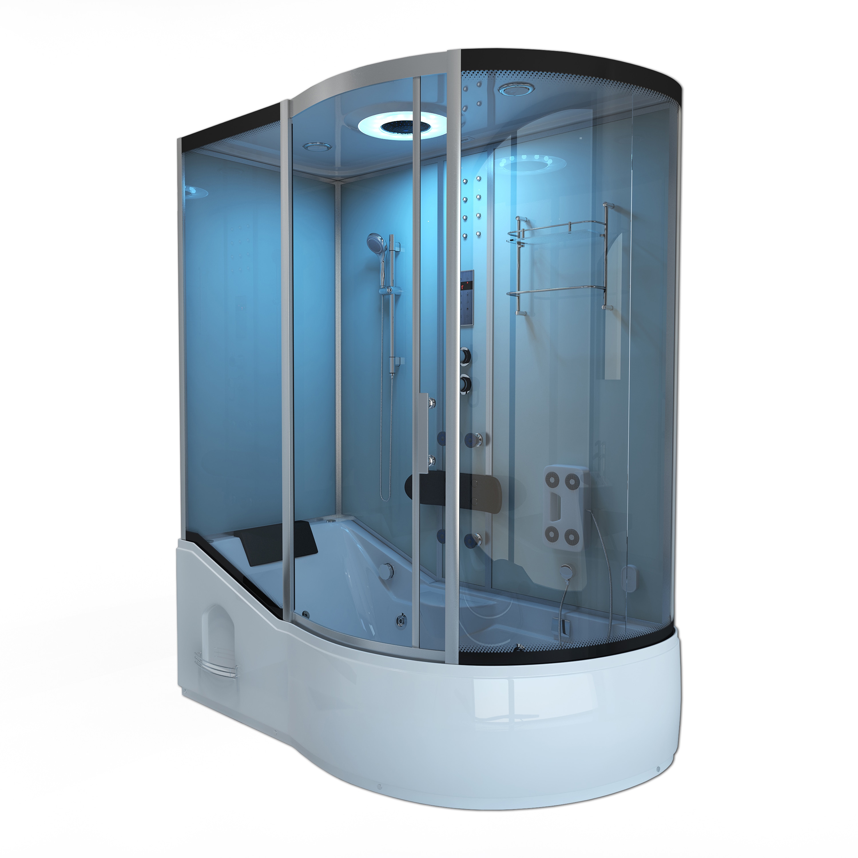 Home Deluxe All in 4in1 Duschkabine, wei&szlig;, Anschlag rechts 