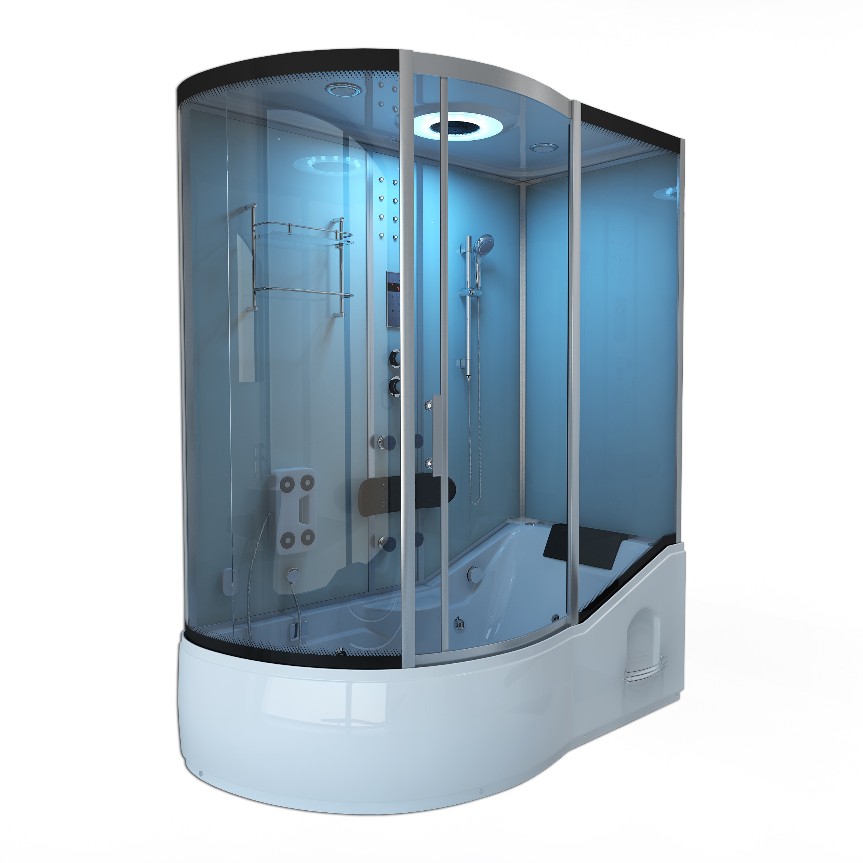 Home Deluxe All in 4in1 Duschkabine, wei&szlig;, Anschlag links 