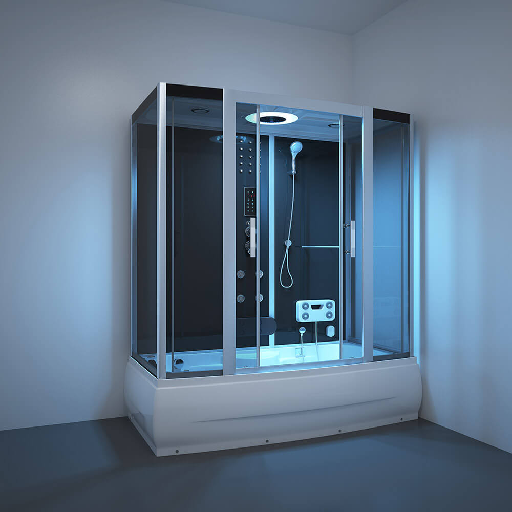 Home Deluxe Diamond BIG Dampfduschkabine, schwarz 