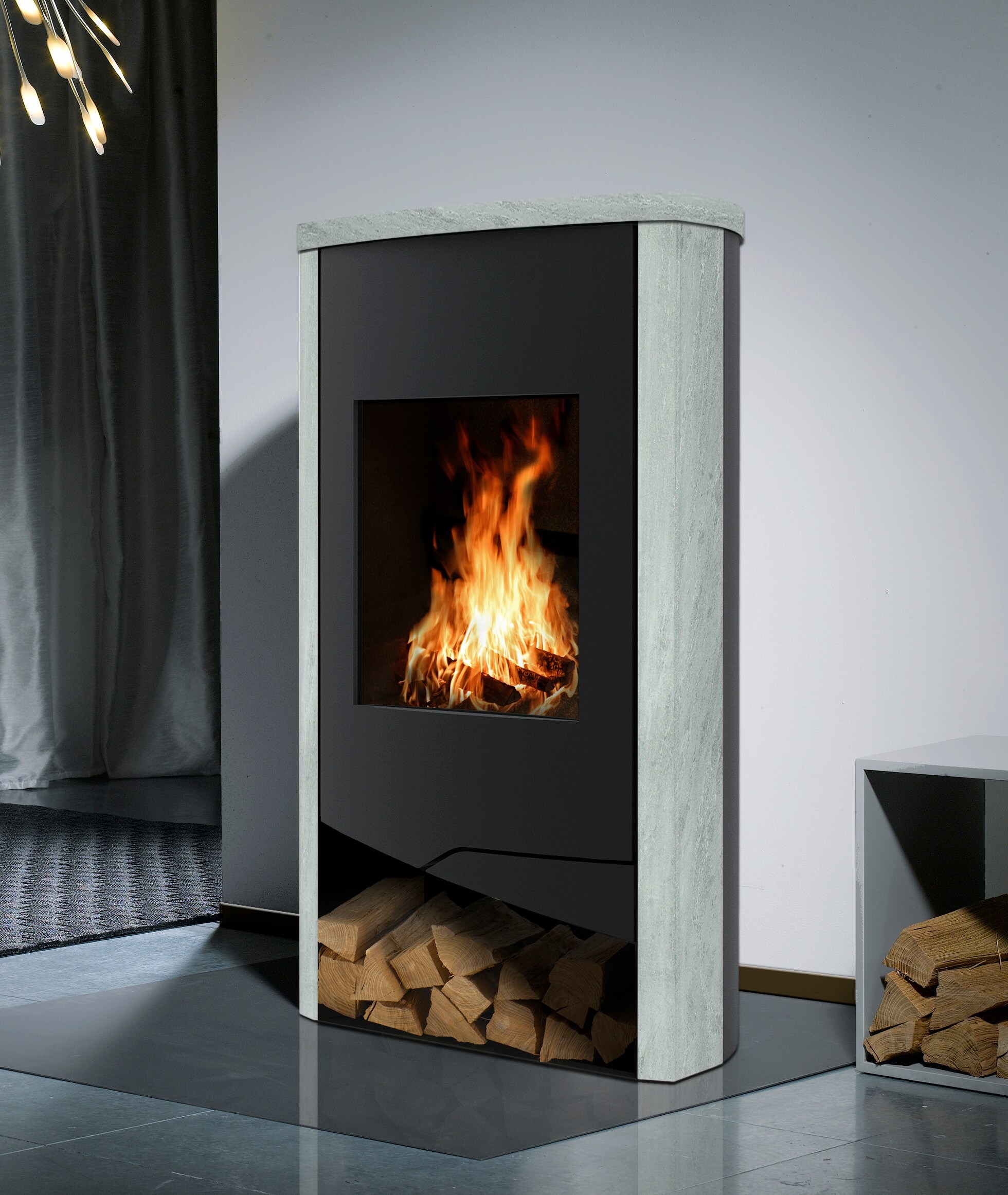 WAMSLER Kaminofen N-Line Nevada - Naturstein Serpentino, 5 kW 