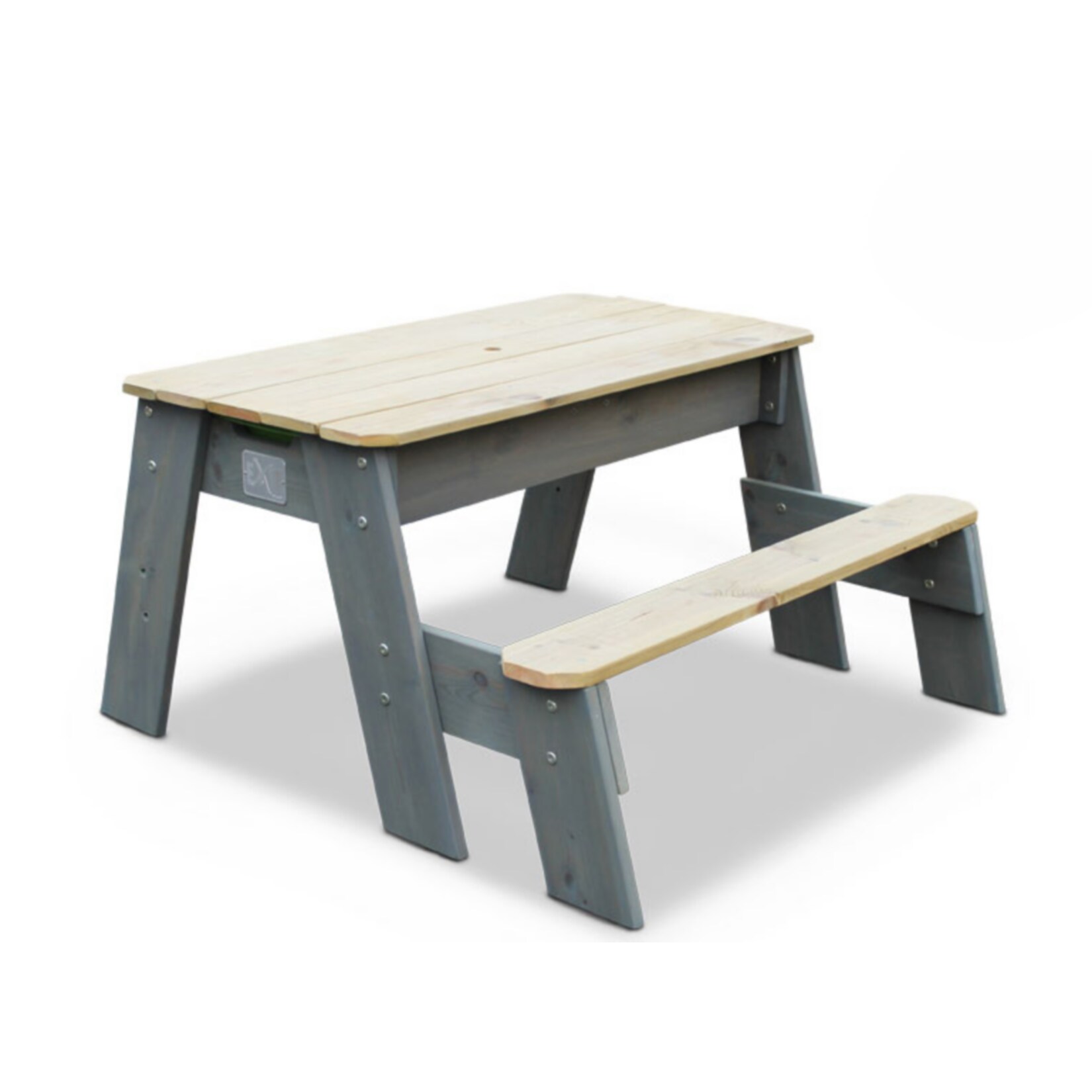 EXIT Aksent Sand,- Wasser- und Picknicktisch (1 Bank) mit Sonnenschirm und Gartenwerkzeugen 