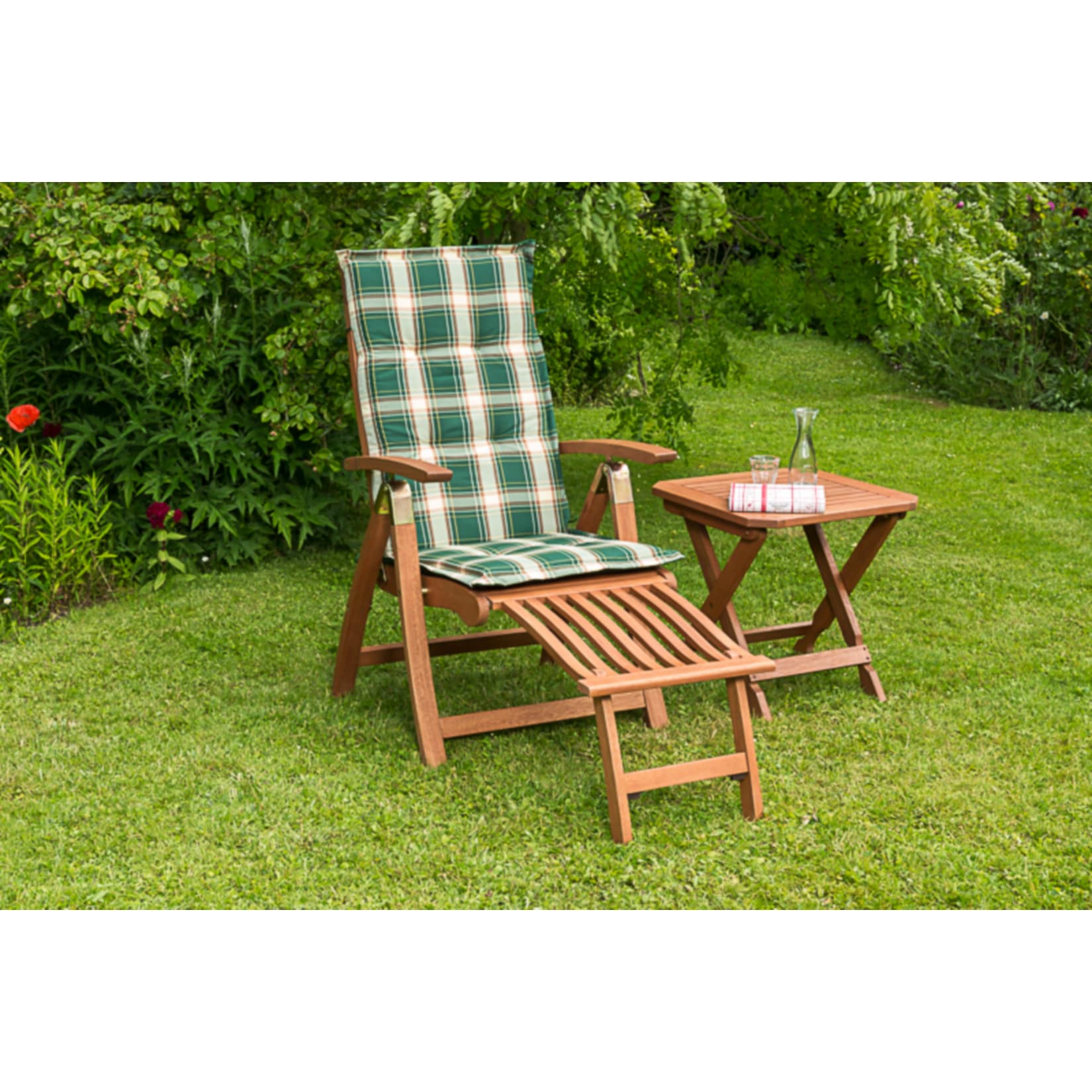 Merxx Klappsessel Comodoro 4-tlg., inkl. Fu&szlig;teil + Hocker + Auflage 