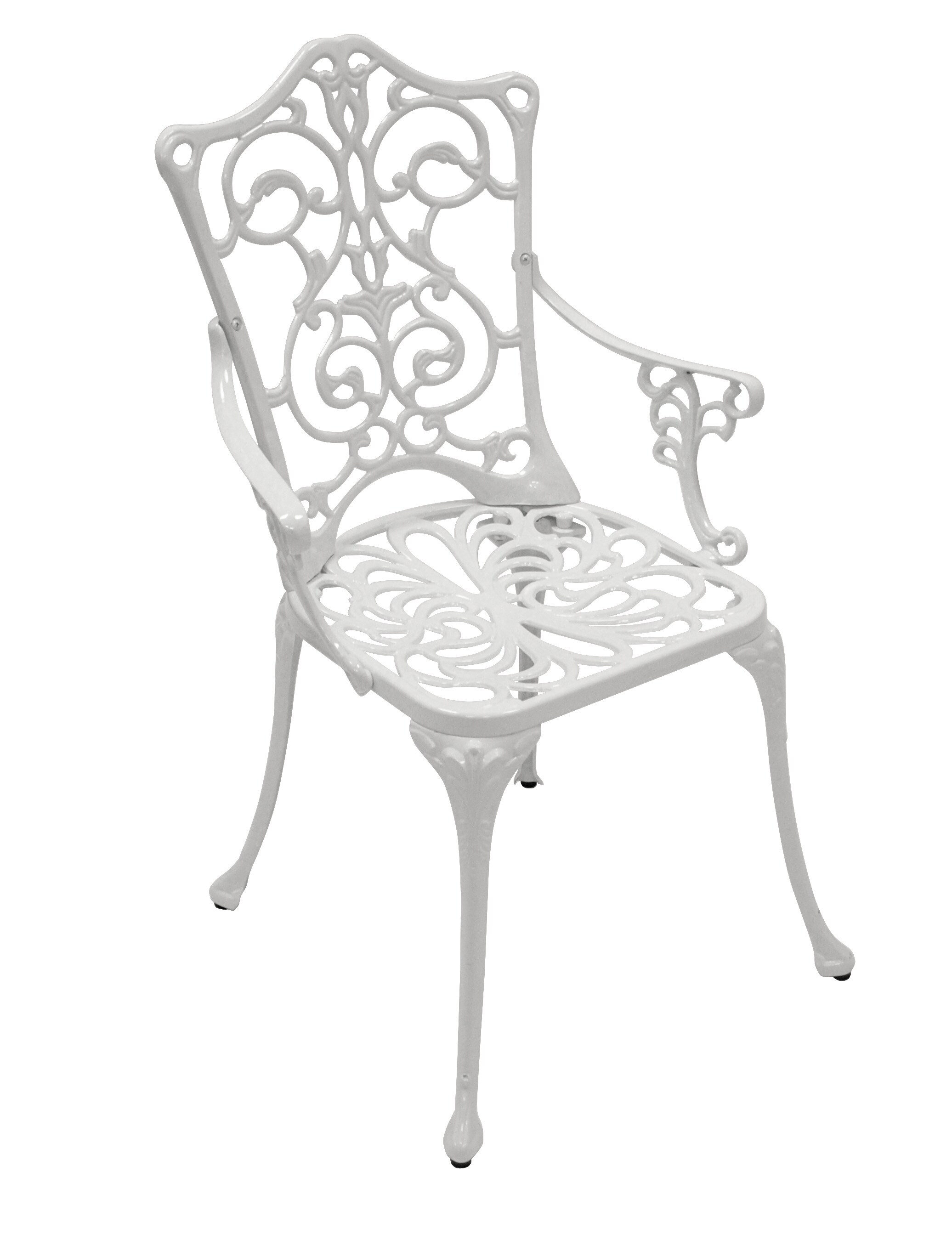 Sessel Jugendstil, Aluguss weiss 