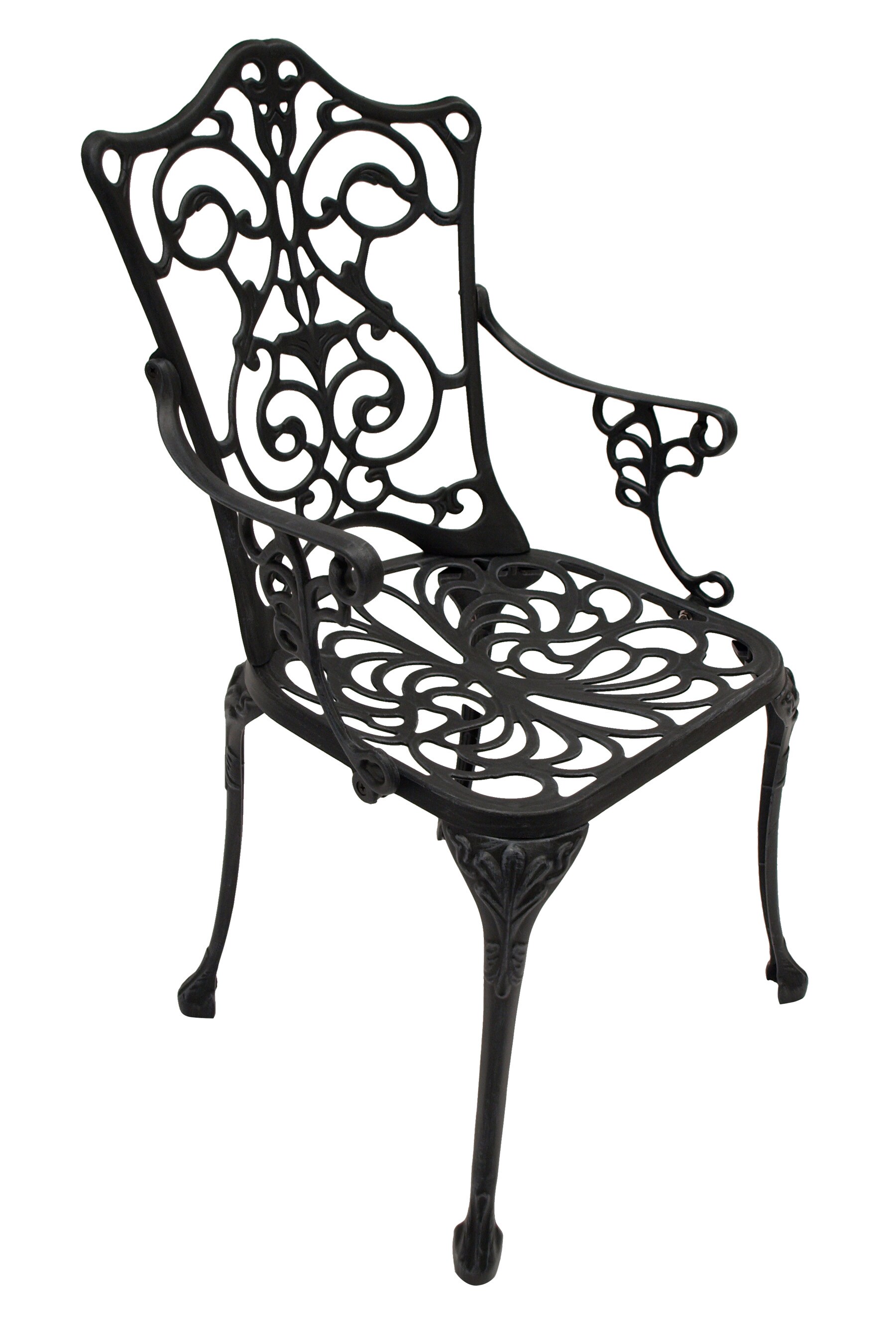 Sessel Jugendstil, Aluguss grau antik 