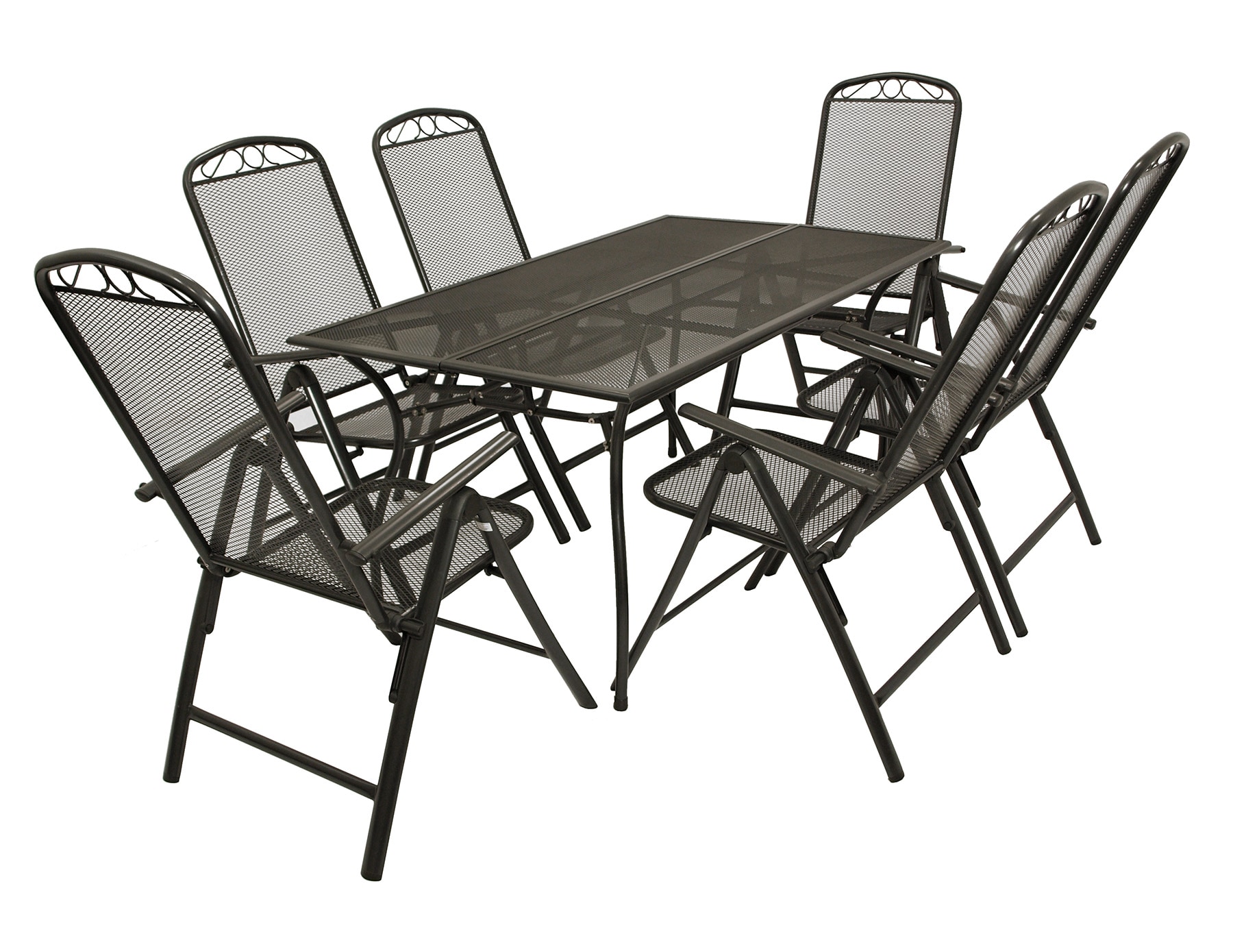Garnitur CLASSIC 7-teilig, Streckmetall anthrazit 