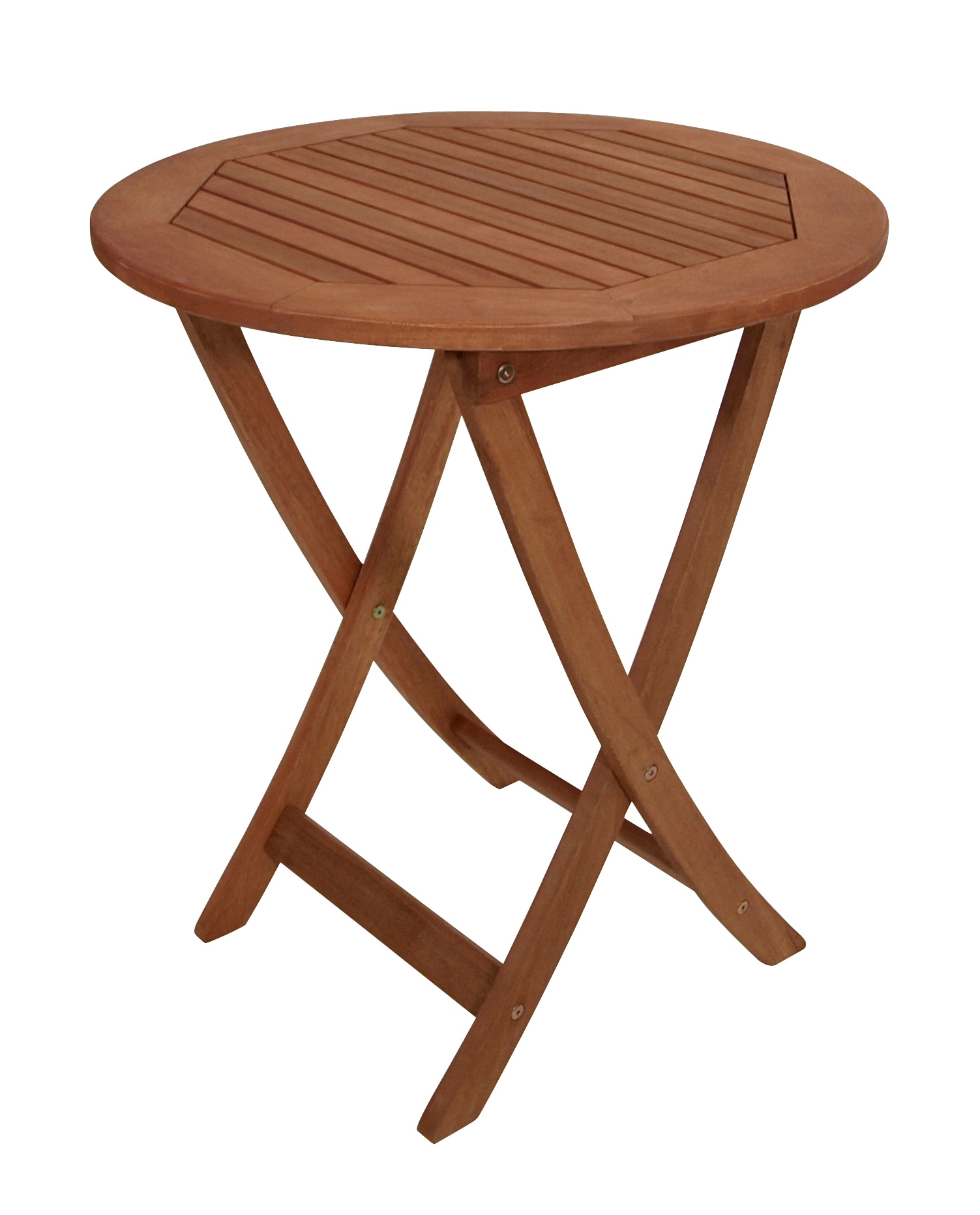 Klapptisch RIO 65cm rund, Eukalyptus ge&ouml;lt 