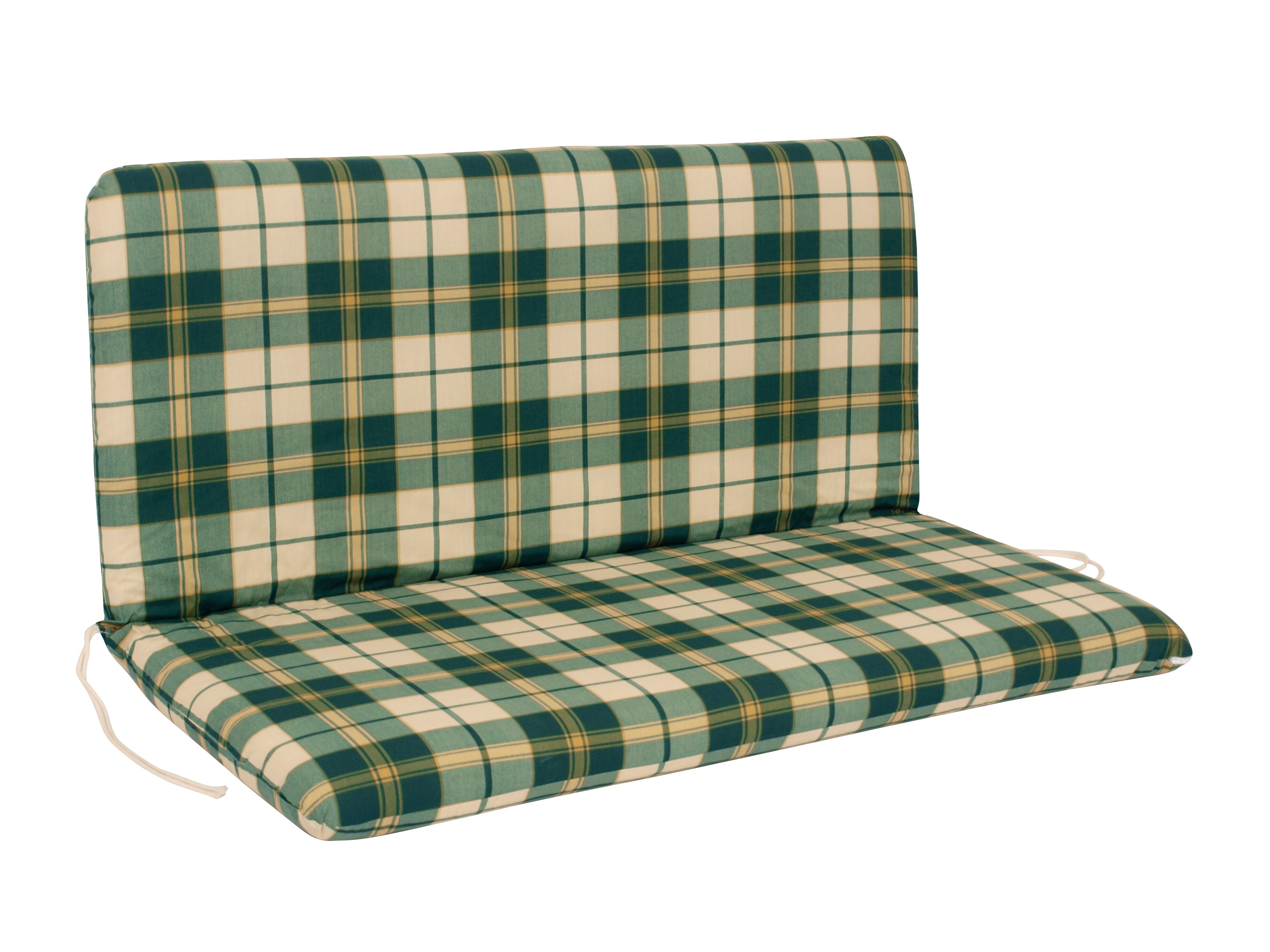 Auflage BOSTON f&uuml;r Bank 2-sitzer, gr&uuml;n/beige kariert 