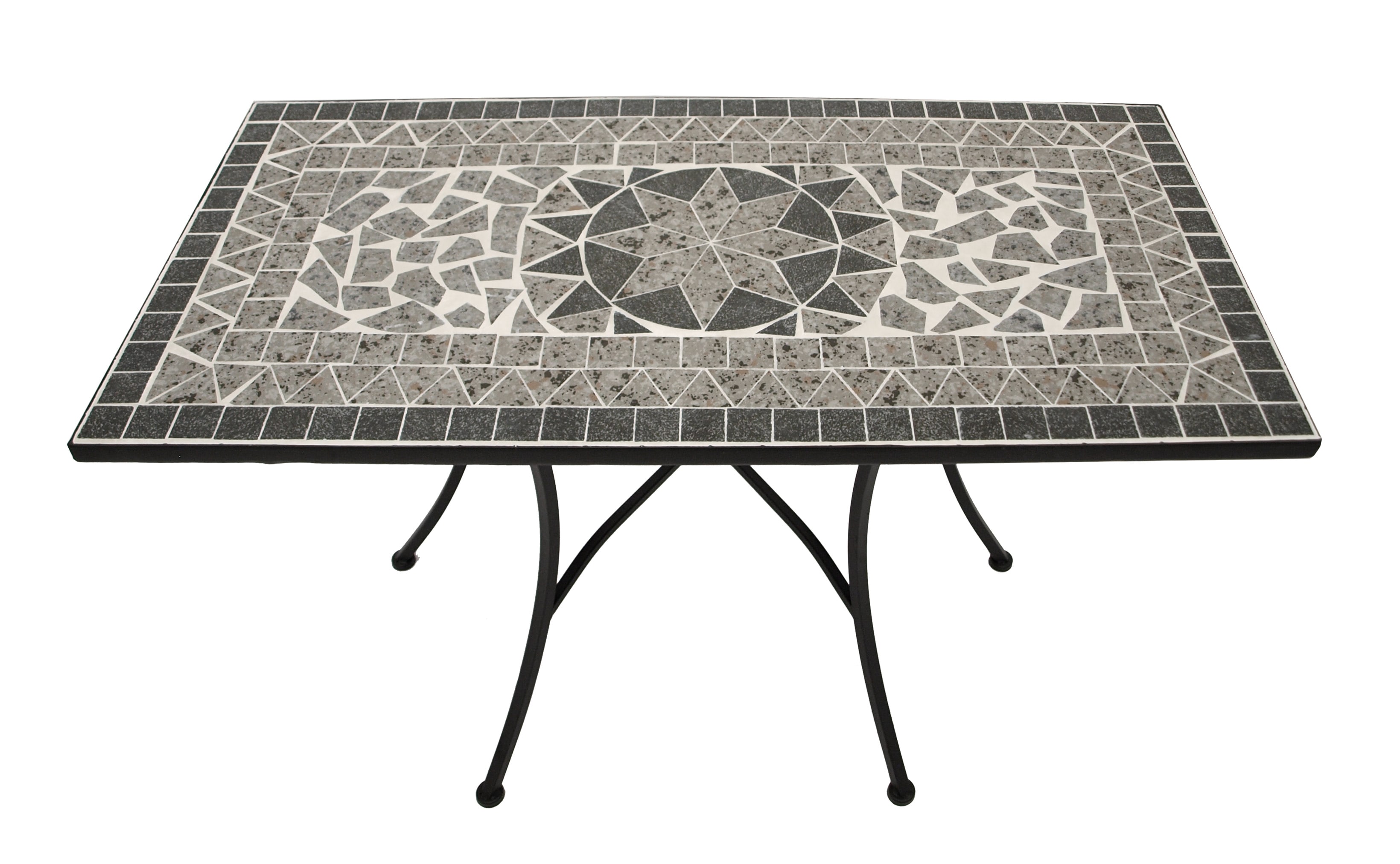 Wandtisch SIENA rechteckig 45x90cm, Eisen + Mosaik grau 