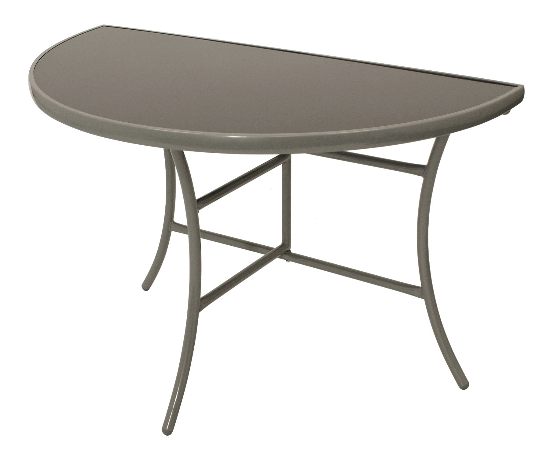 Wandtisch Palermo halbrund, Metall + Glas schwarz 