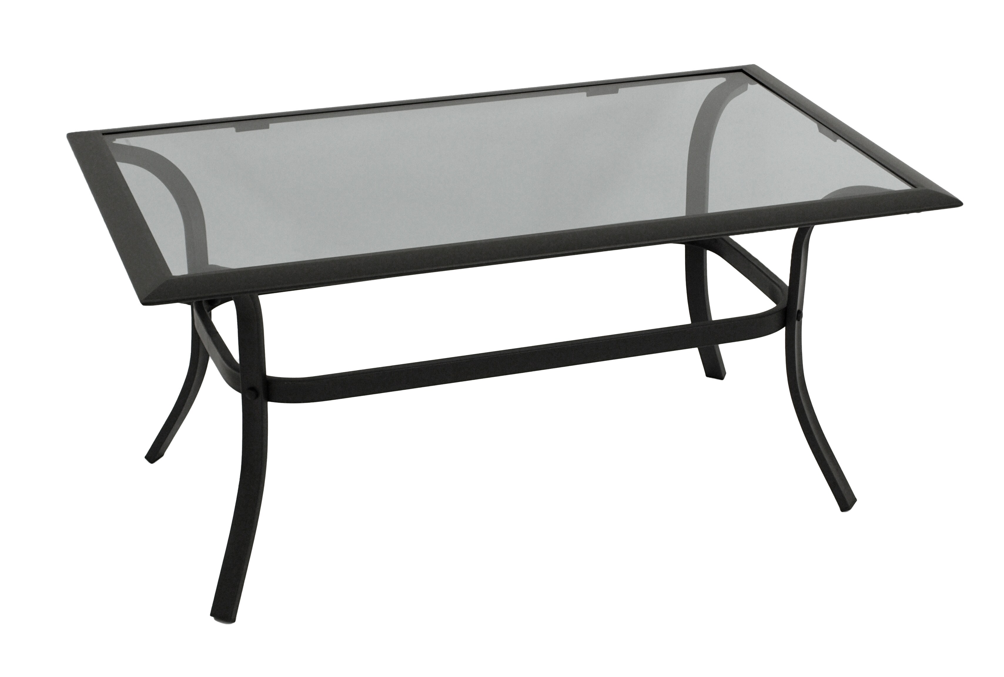 Beistelltisch ZAGREB 102x61x48cm, Stahl schwarz + Glas grau get&ouml;nt 