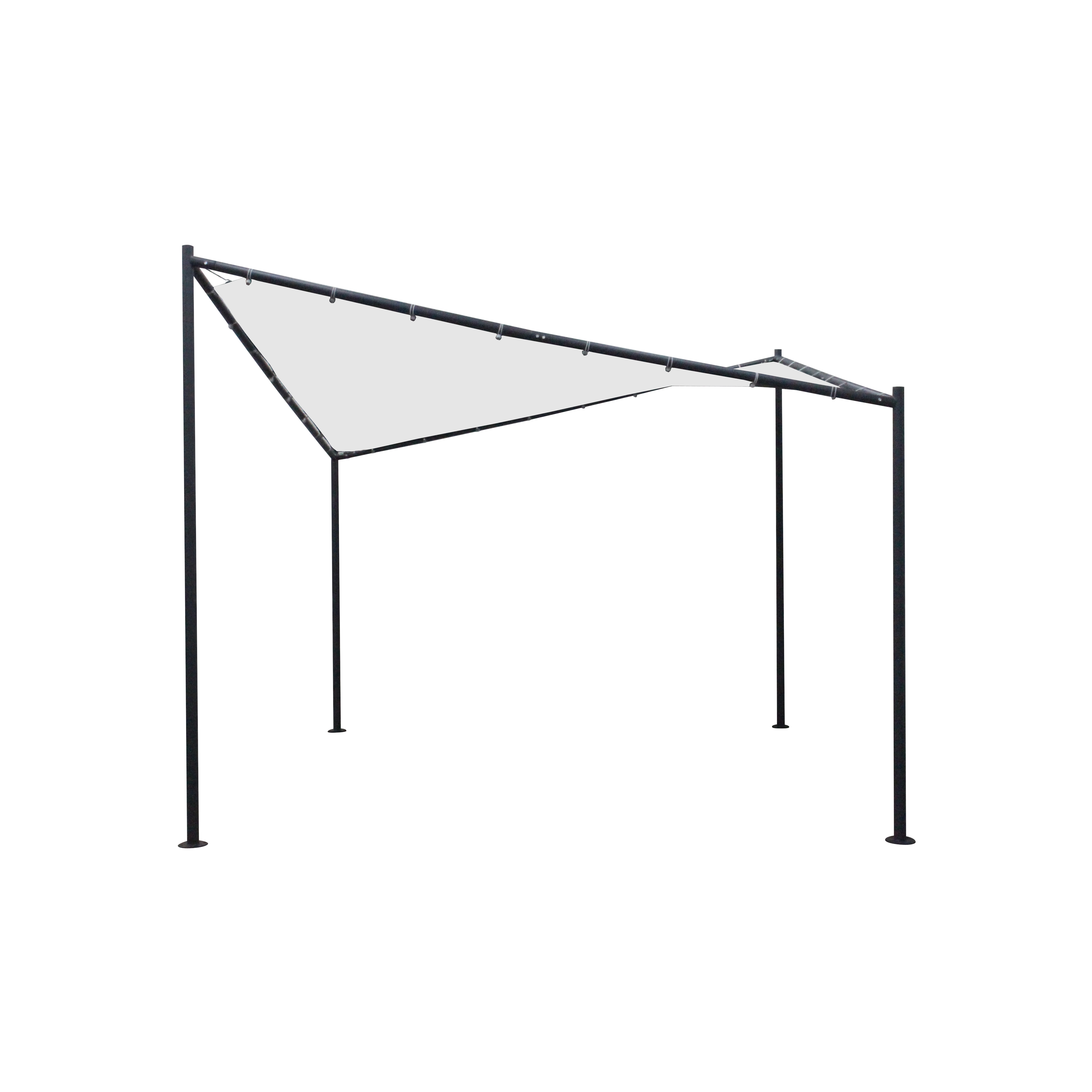 Sonnensegel Pavillon ORLANDO 3,5x3,5  Meter mit Plane PVC-bechichtet weiss 
