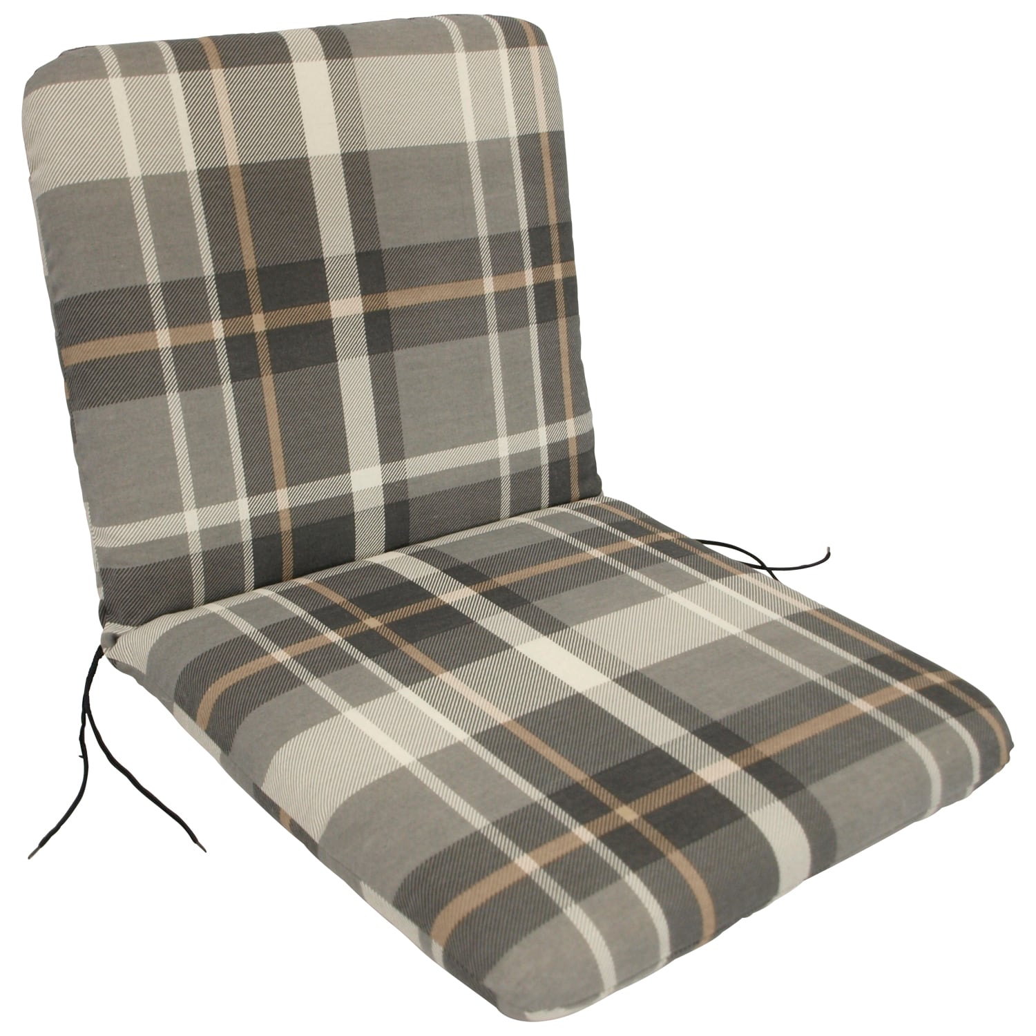 Auflage SEATTLE f&uuml;r Sessel, grau/beige kariert 