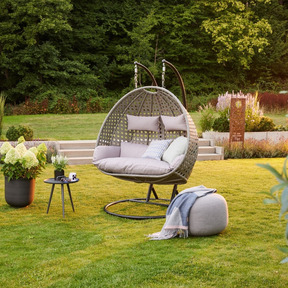 Home Deluxe Polyrattan H&auml;ngesessel &laquo;Twin&raquo; | versch. Farben 
