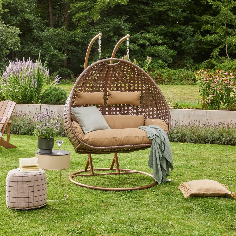Home Deluxe Polyrattan H&auml;ngesessel &laquo;Twin&raquo; | versch. Farben 