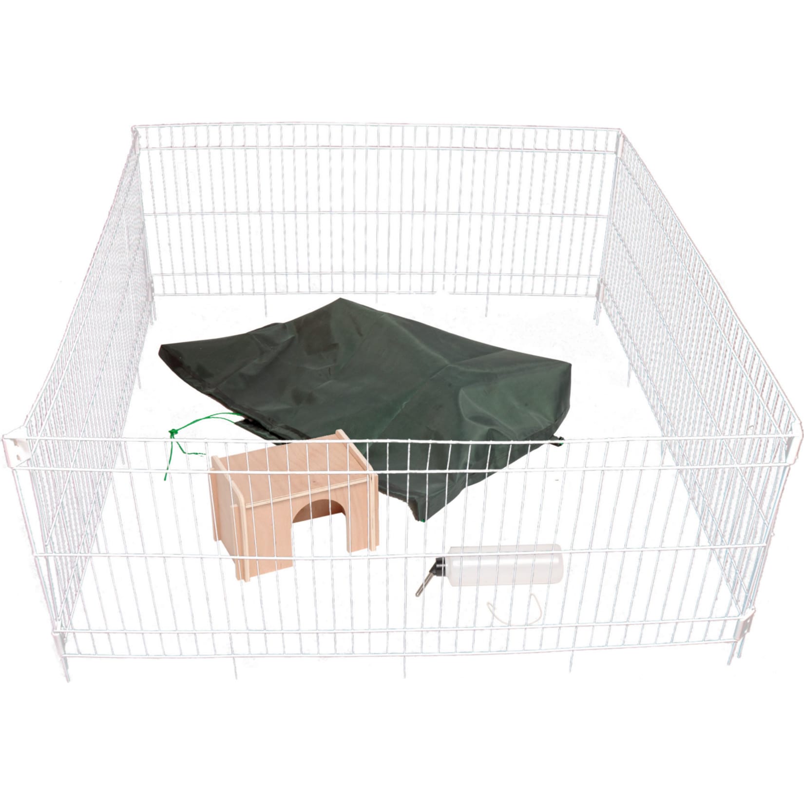 dobar gro&szlig;es Kaninchengehege-Set | ca. 119,5x119,5x52 cm 