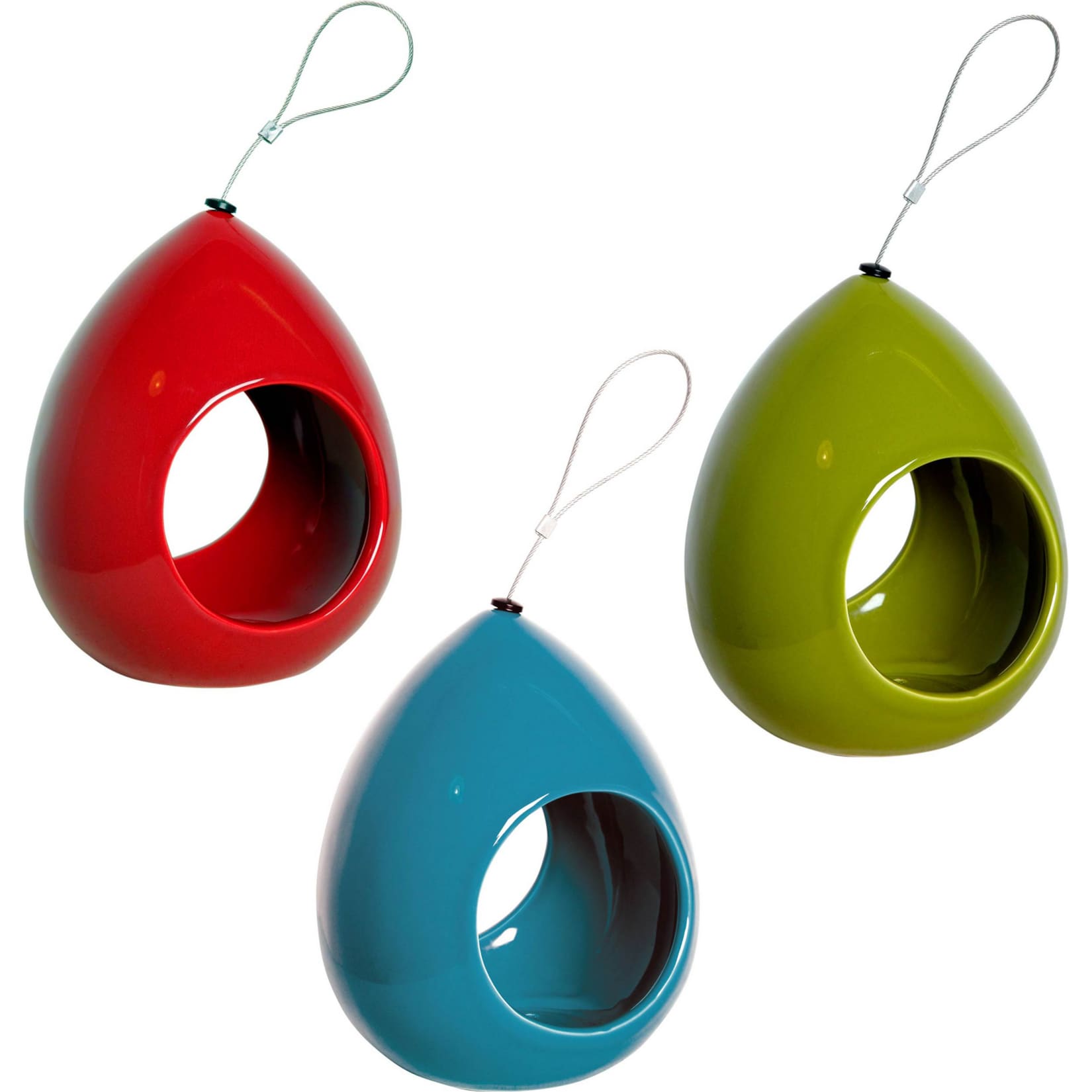 Luxus-Vogelhaus Keramik-Futterspender in Tropfenform 