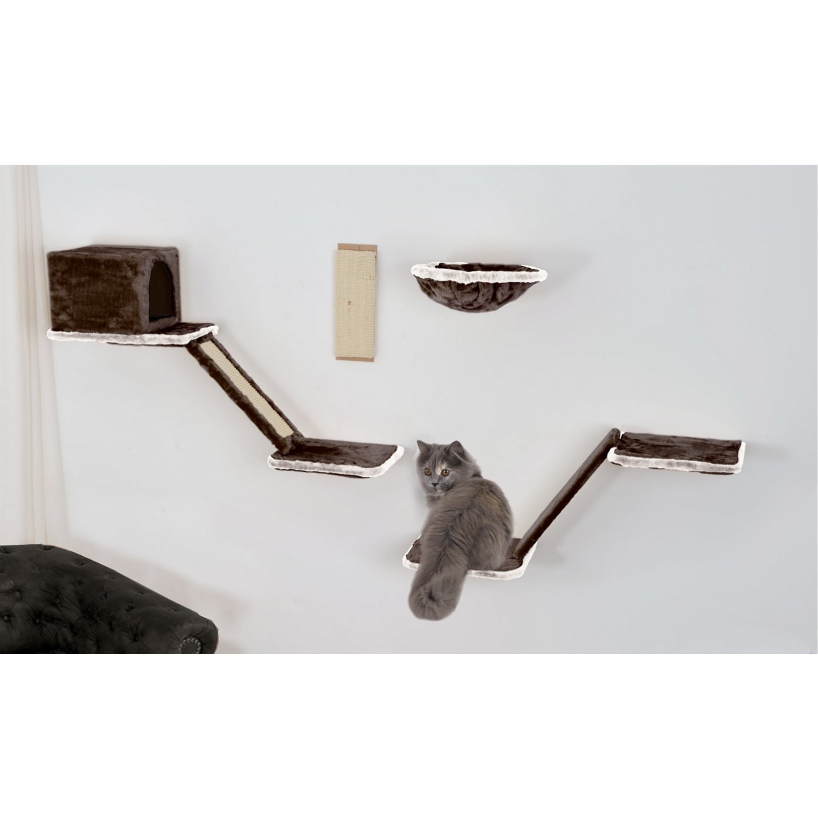 Silvio Design Katzen-Kletterwand 8-teilig grau 