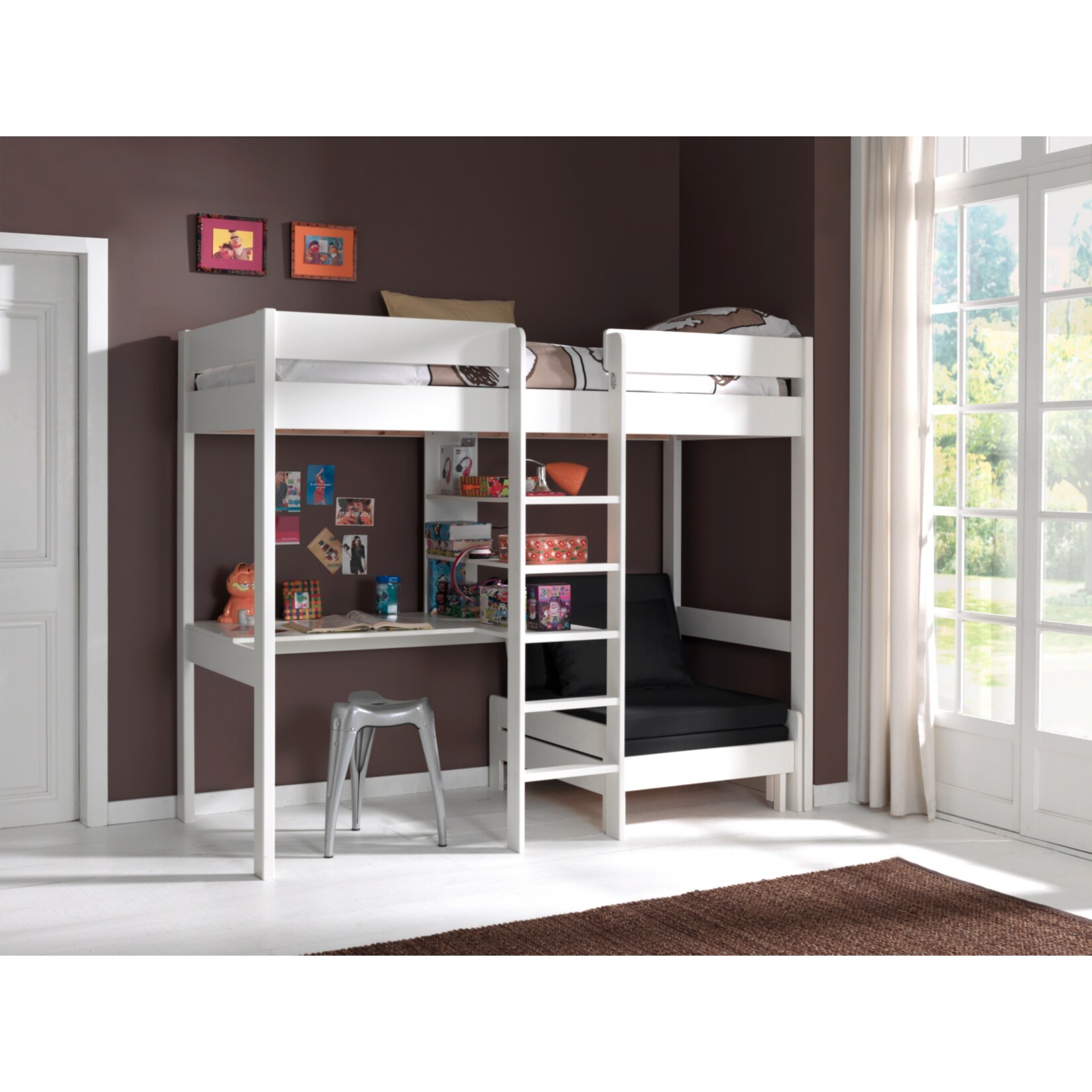 Vipack Furniture Hochbett Pino, wei&szlig; 