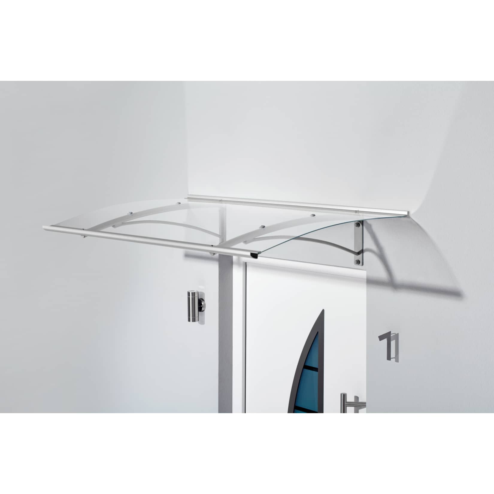 Gutta Typ PT/G Edelstahl-Pultvordach, 160 x 90 cm, gebogen 