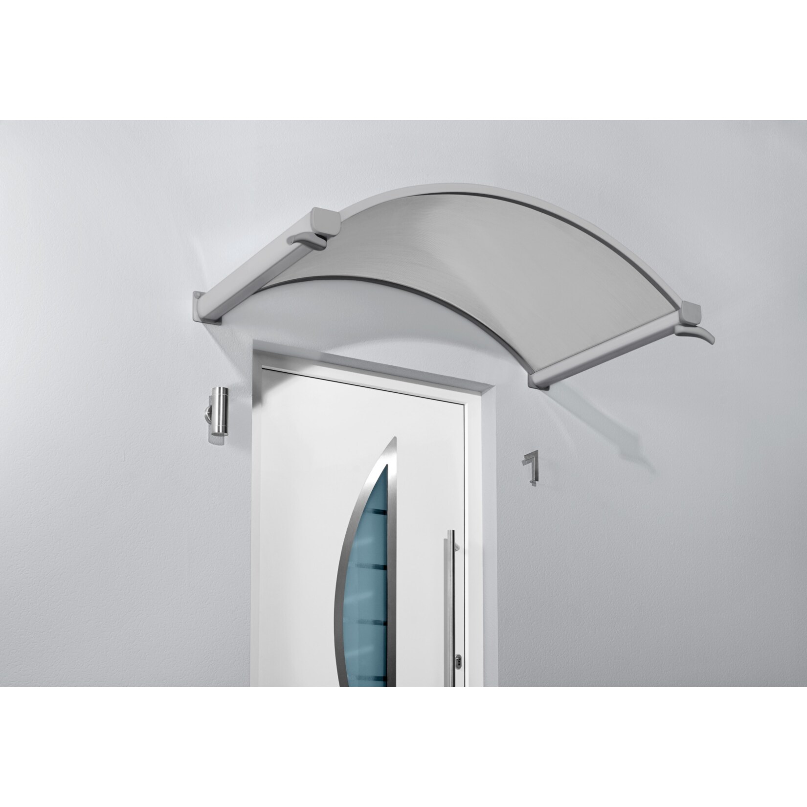 Gutta Typ NO Klar Rundbogenvordach, 160 x 90 cm, Edelstahl 