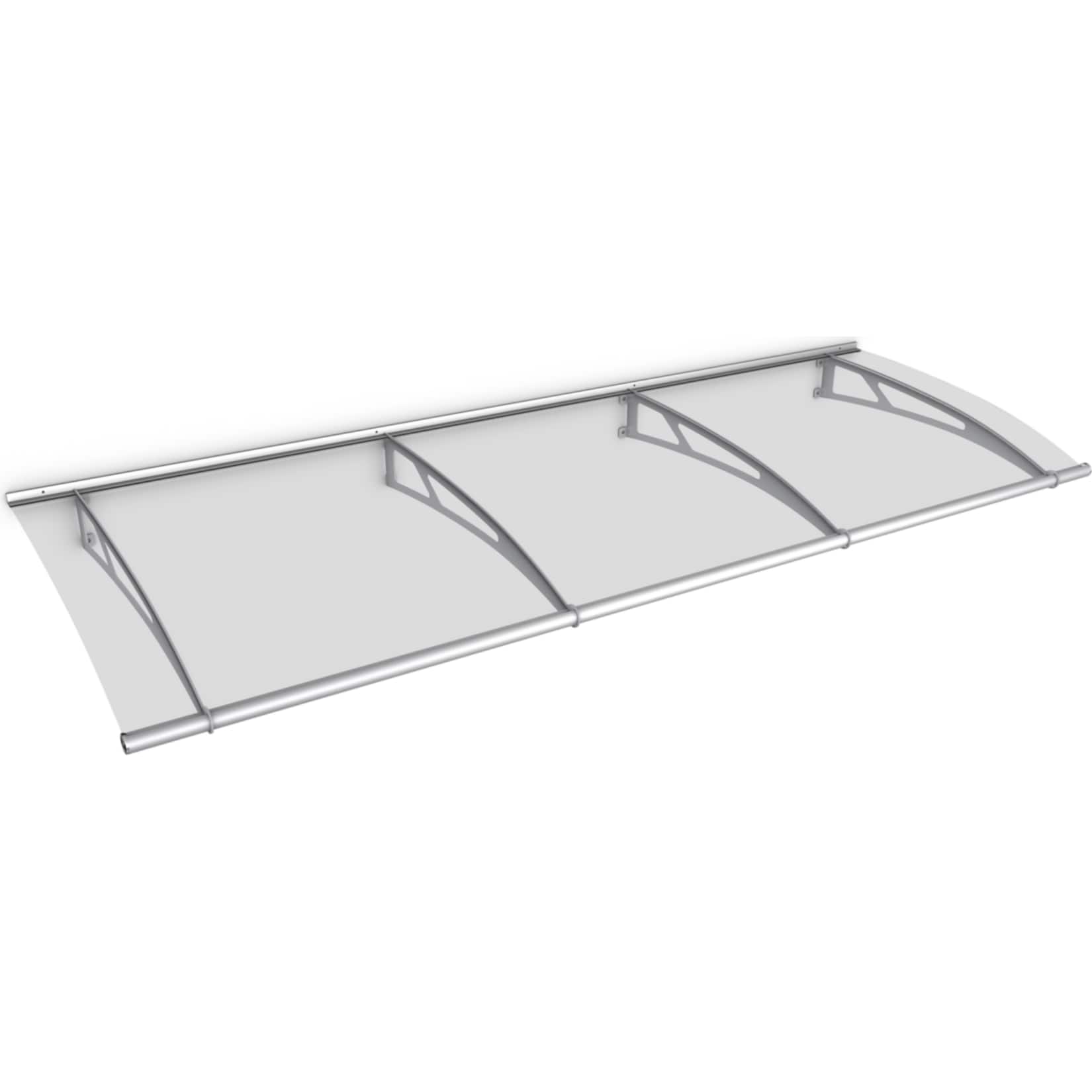 Gutta Typ L Pultvordach Edelstahl, 270 x 95 cm, klar 