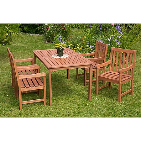 Merxx Tischgruppe Santos 5-tlg., mit 4 Sessel und Tisch 150x90cm 